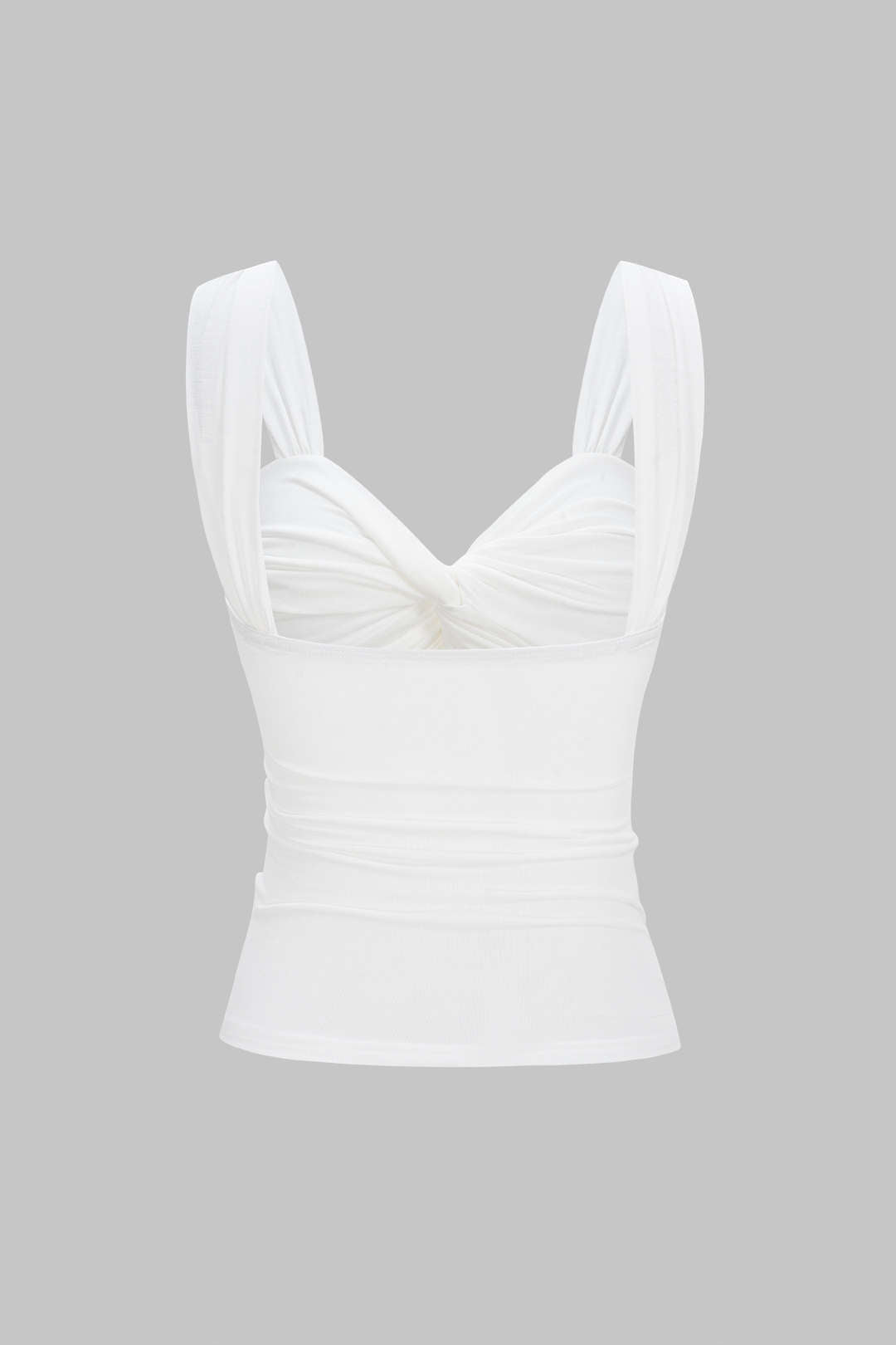 Lace Patchwork Twist Knot Cut Out Tank Top
