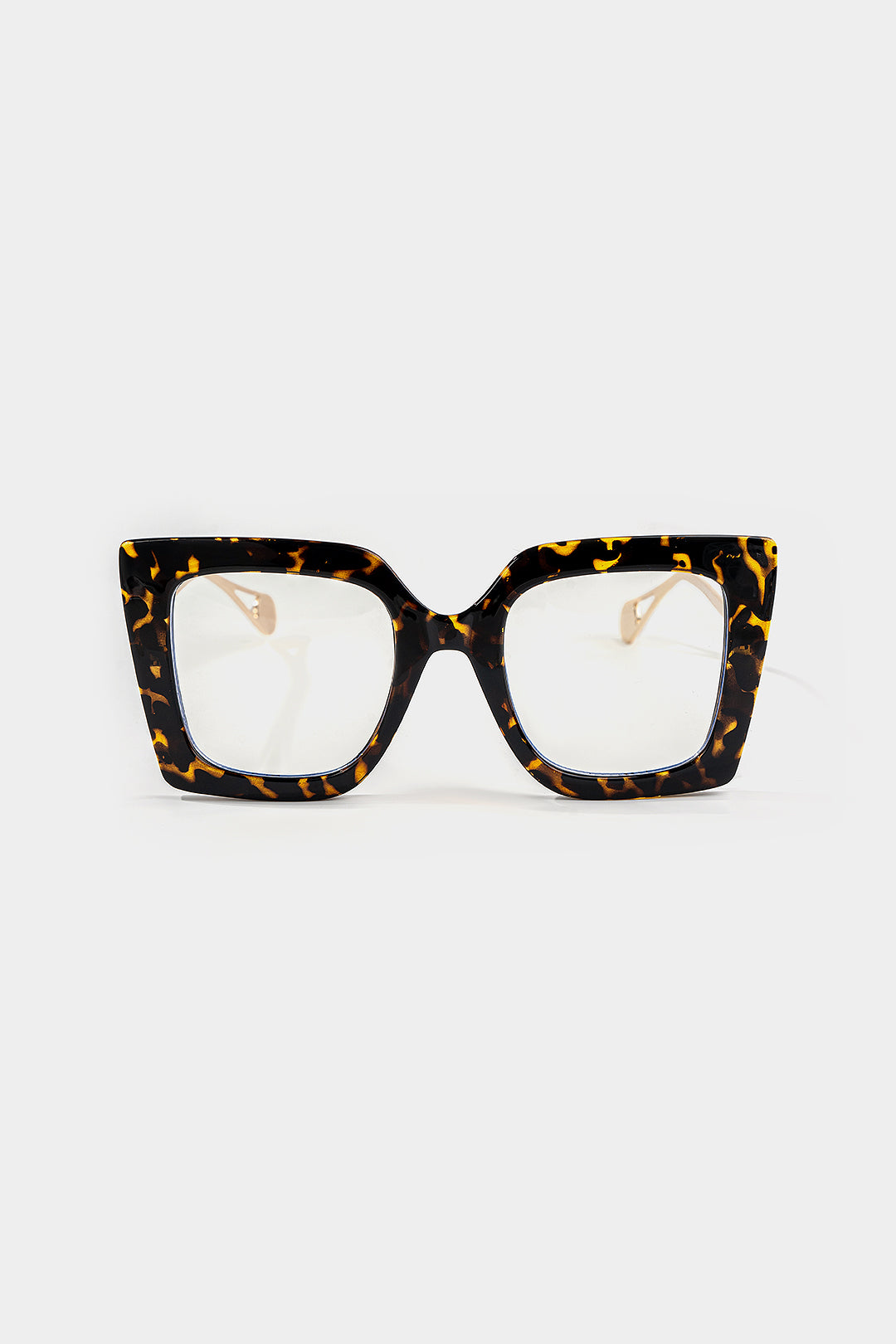 Metal Leopard Square Frame Sunglasses