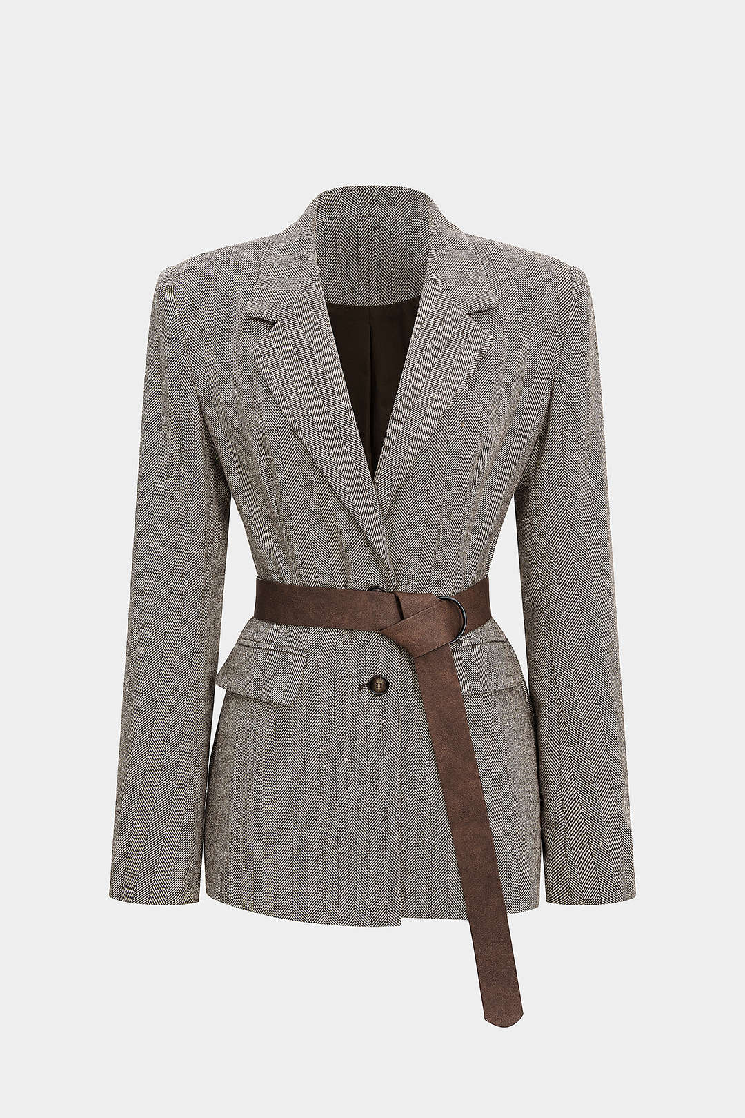 Blazer ceintré à revers crantés boutonnés
