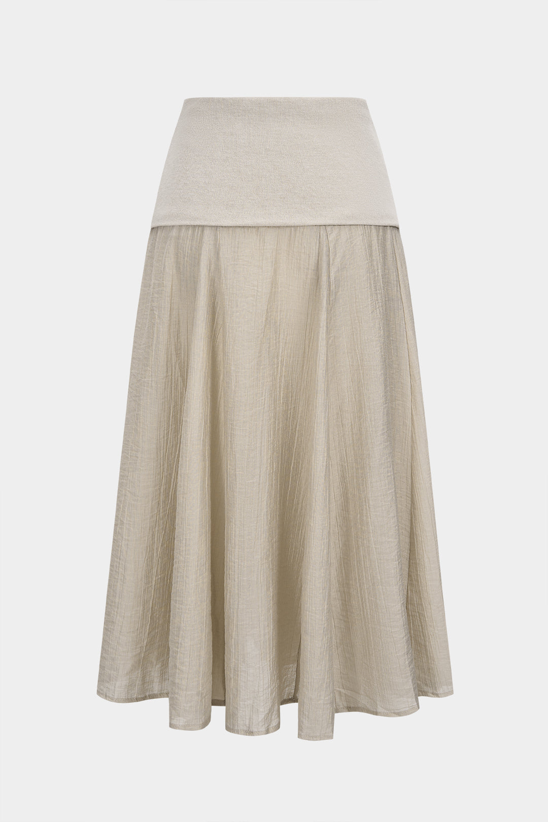 Knit Patchwork Ruched Skirt