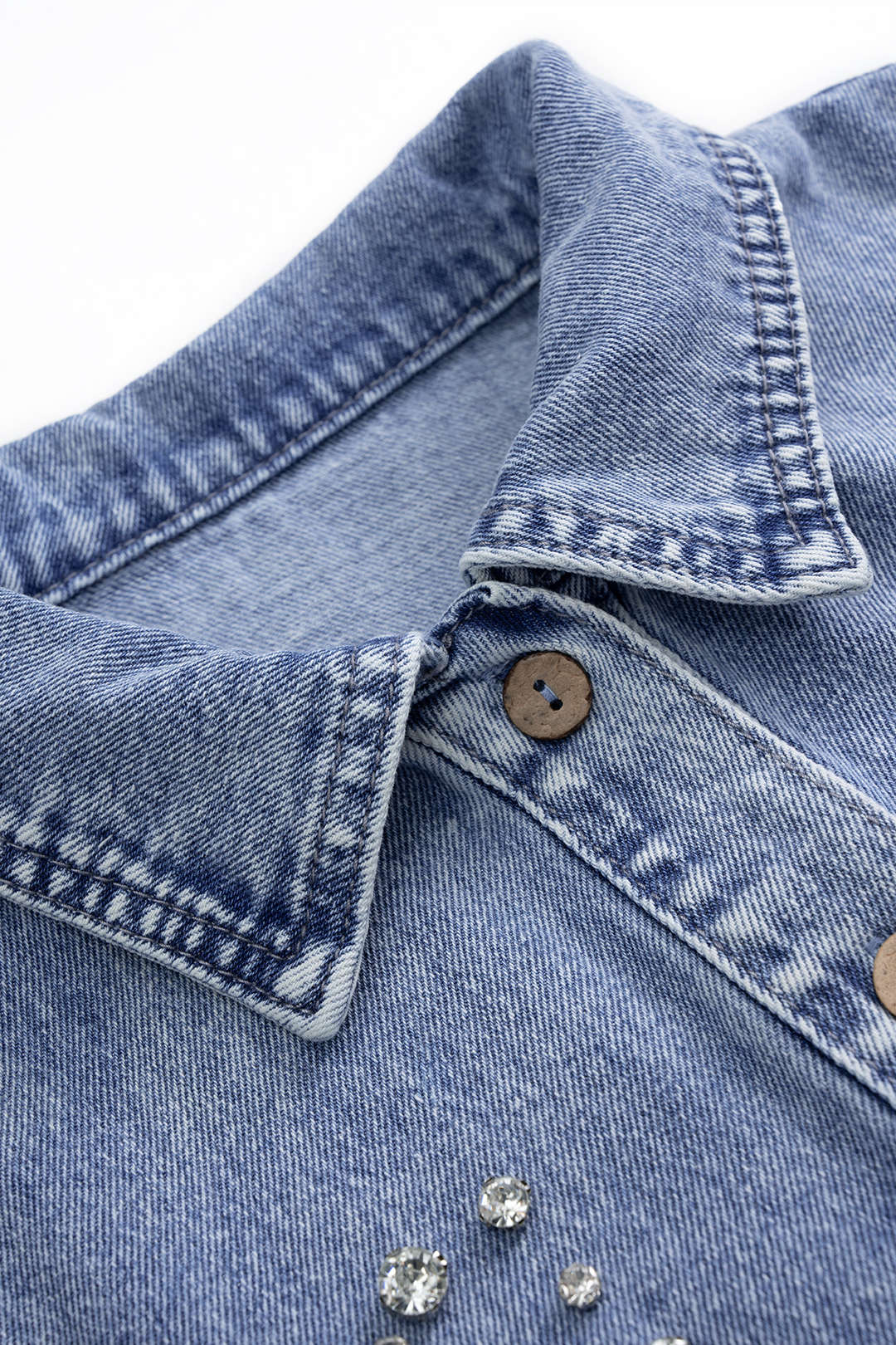 Jeansjacke mit Strassdekor