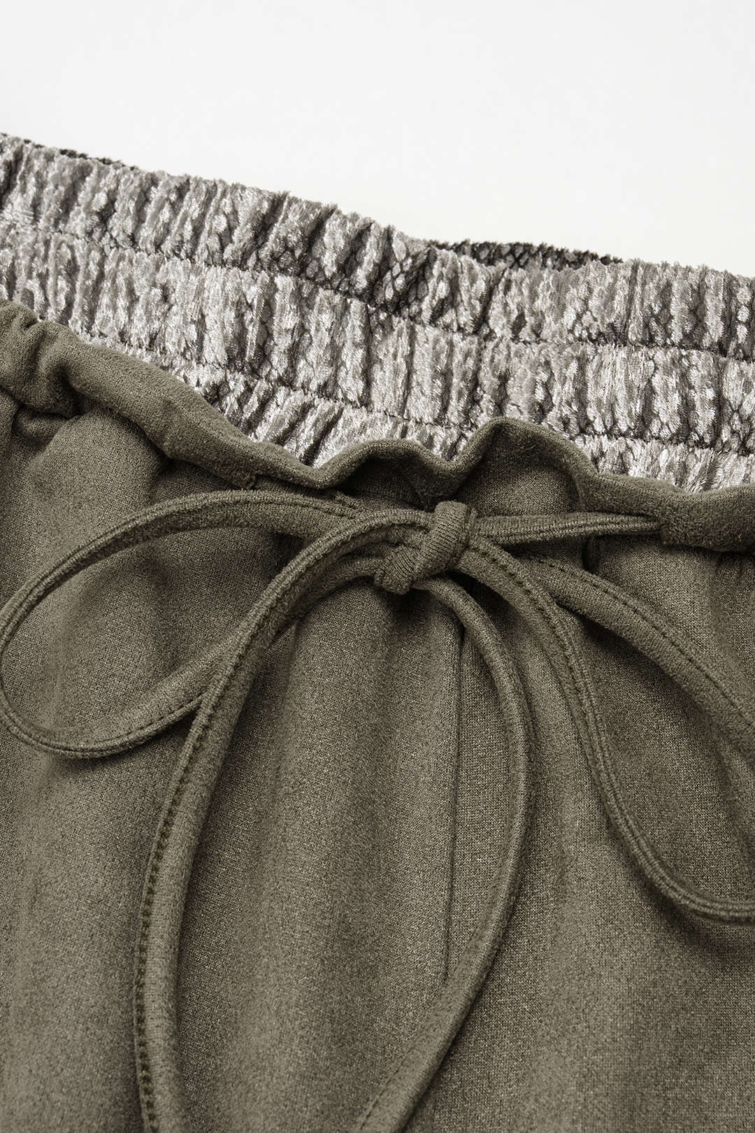 Snake Skin Print Suede Asymmetrical Sweatshirt And Drawstring Wide Leg Pants Set