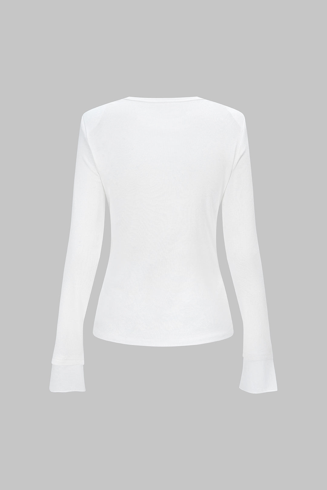 Round Neck Ruched Long-Sleeve Top