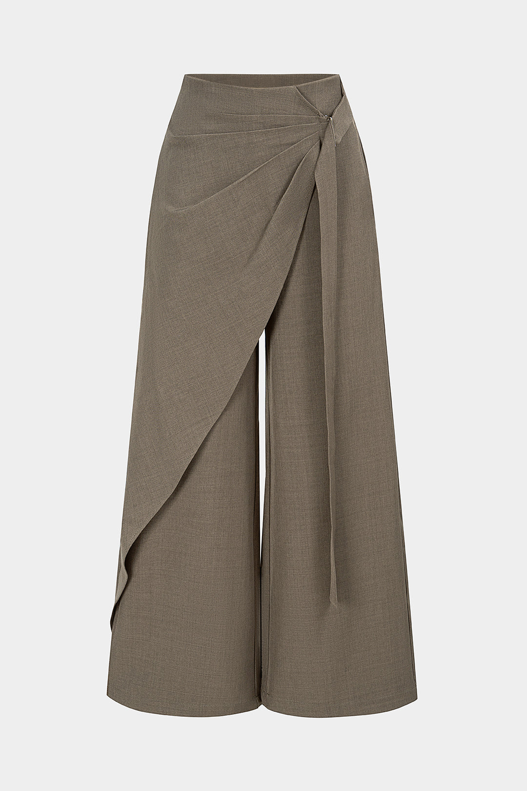 Asymmetrische Plissee-Hose mit weitem Bein