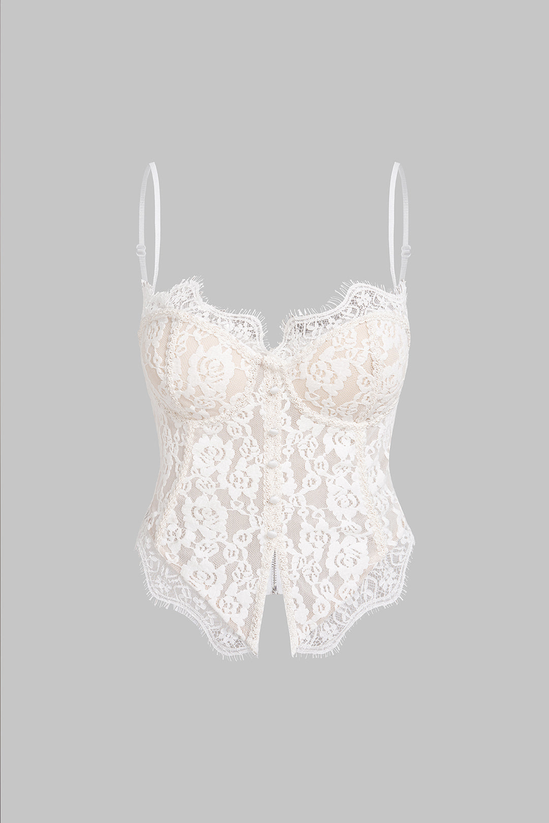 Camisole-Top mit Reißverschluss und Spitze