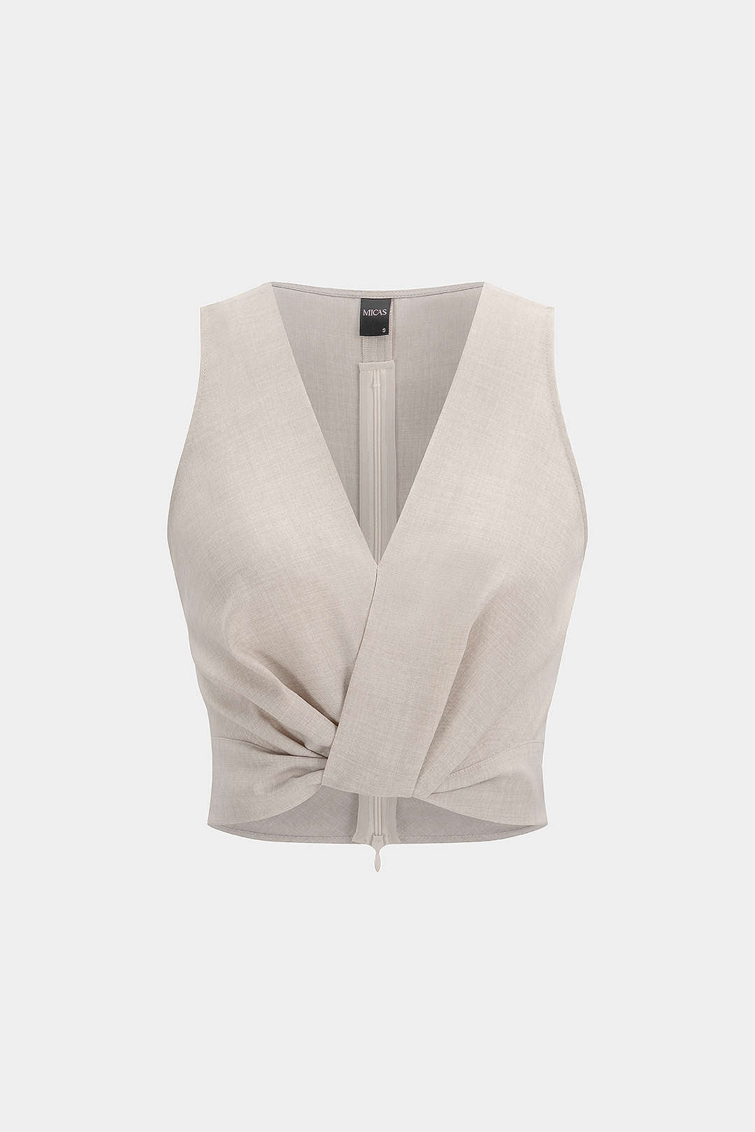 V-Ausschnitt Tanktop mit Raffungen