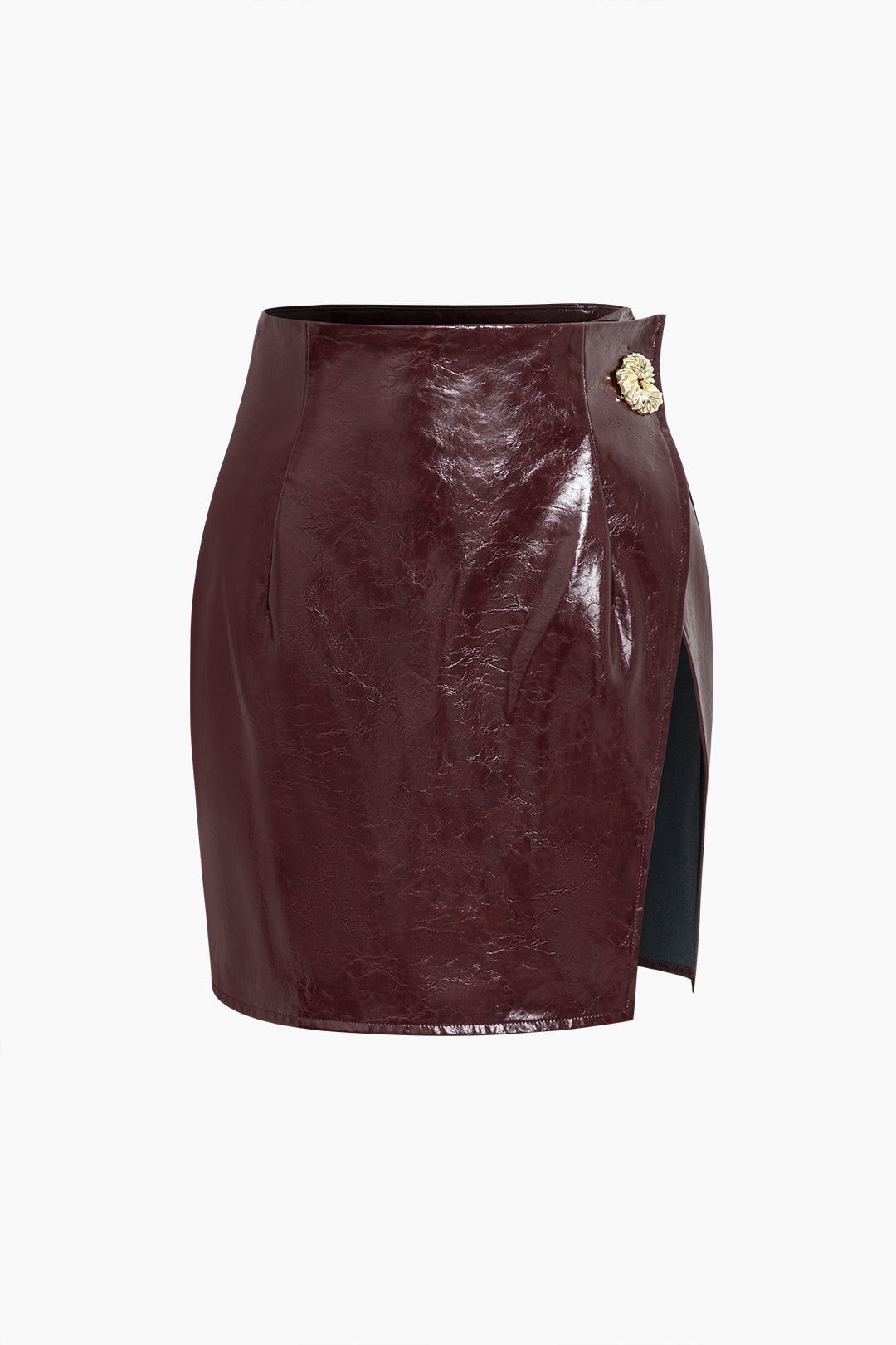 Ensemble jupe asymétrique en similicuir