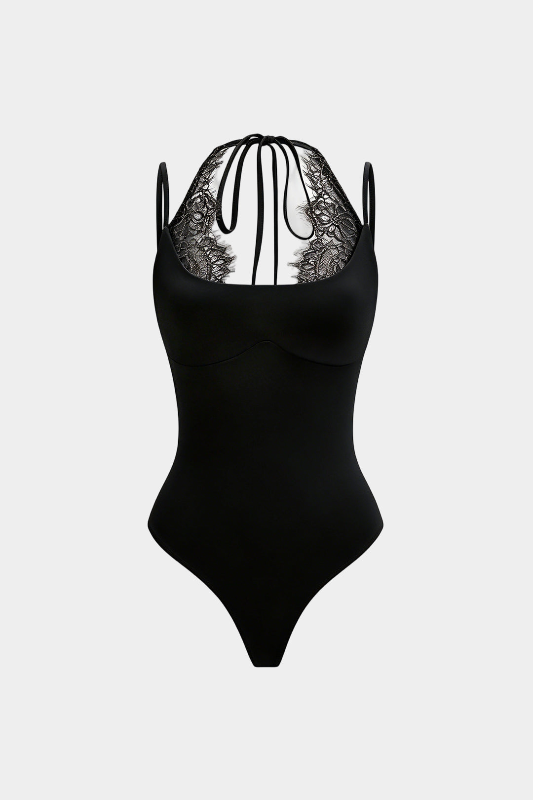 Spitzen-Patchwork ärmelloser Body zum Binden