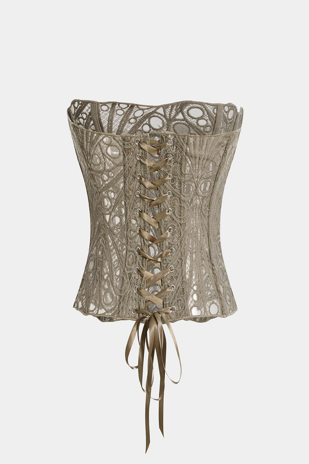 Mesh Lace Tie Back Tube Top