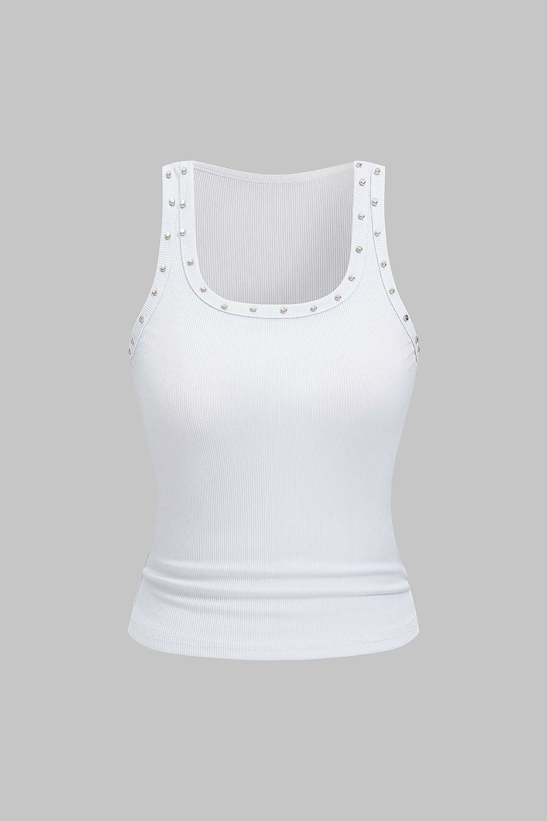 Rhinestone Square Neck Tank Top