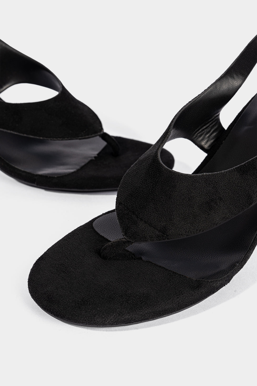 Suede Open Toe High Heels