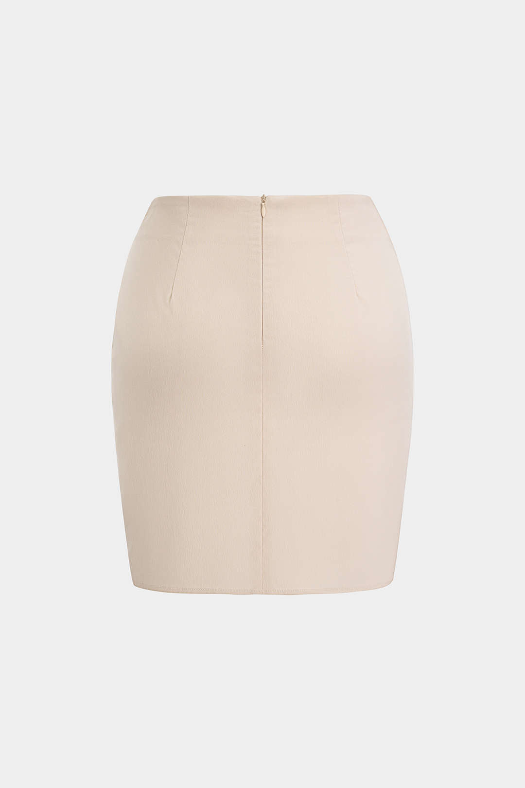 Ruched Twist Knot Zipper Skirt