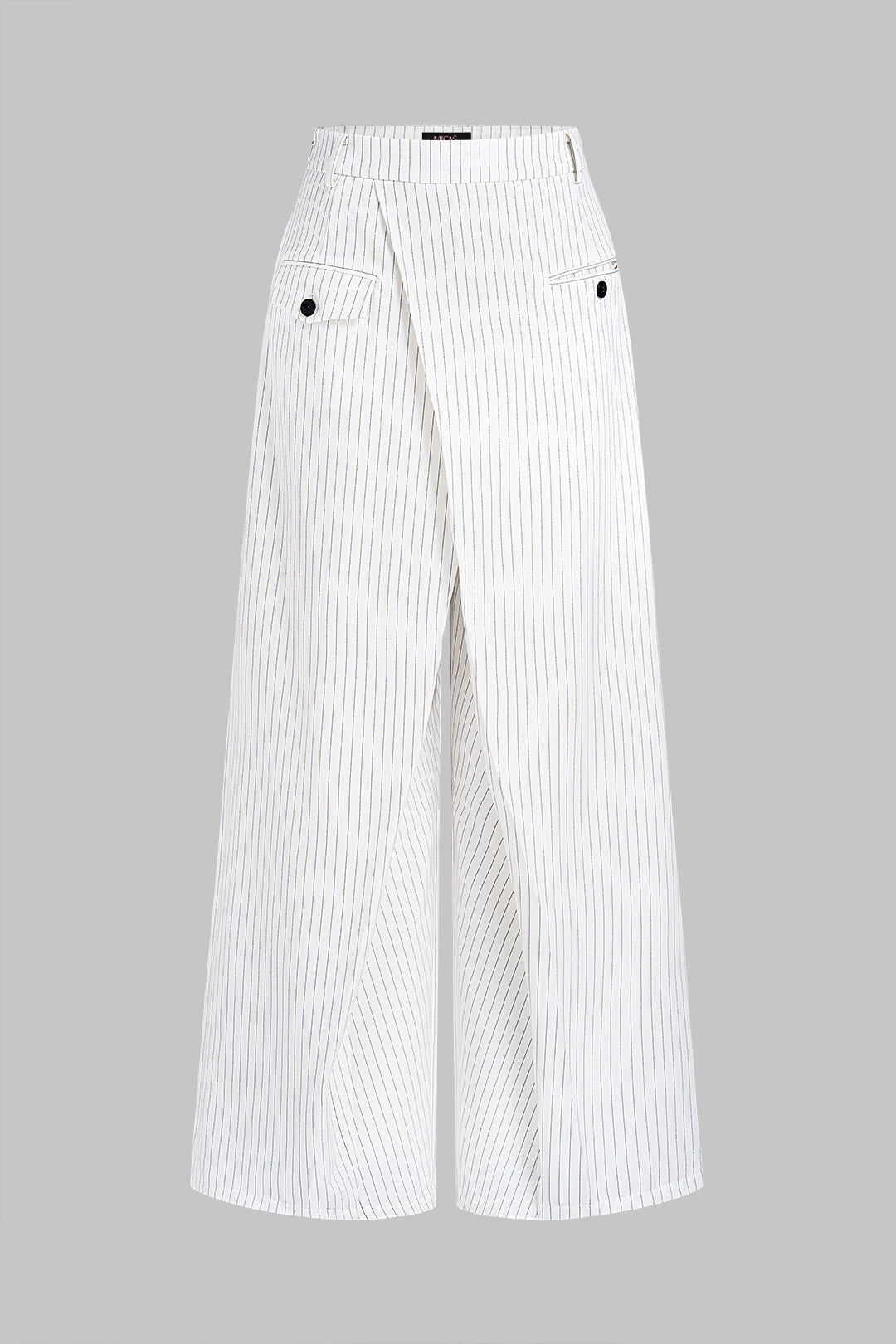 Gestreifte asymmetrische Hose mit hoher Taille