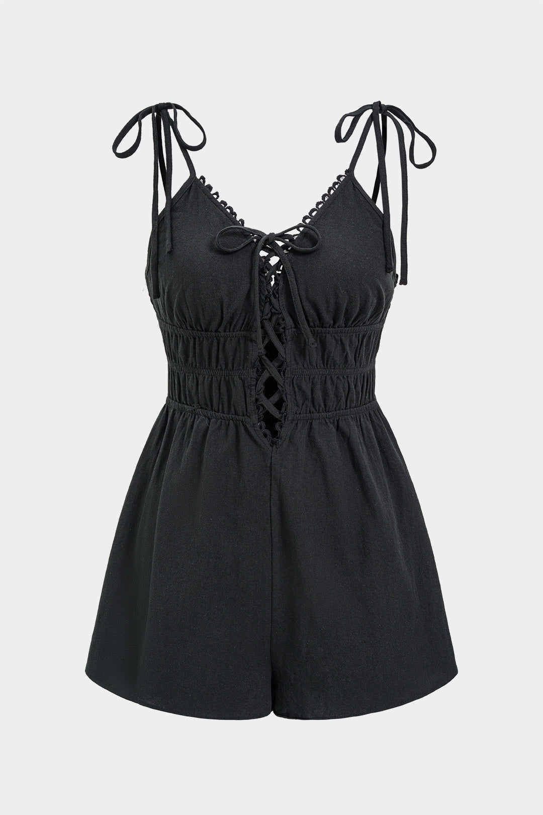 V-Neck Tie-Up Sleeveless Romper