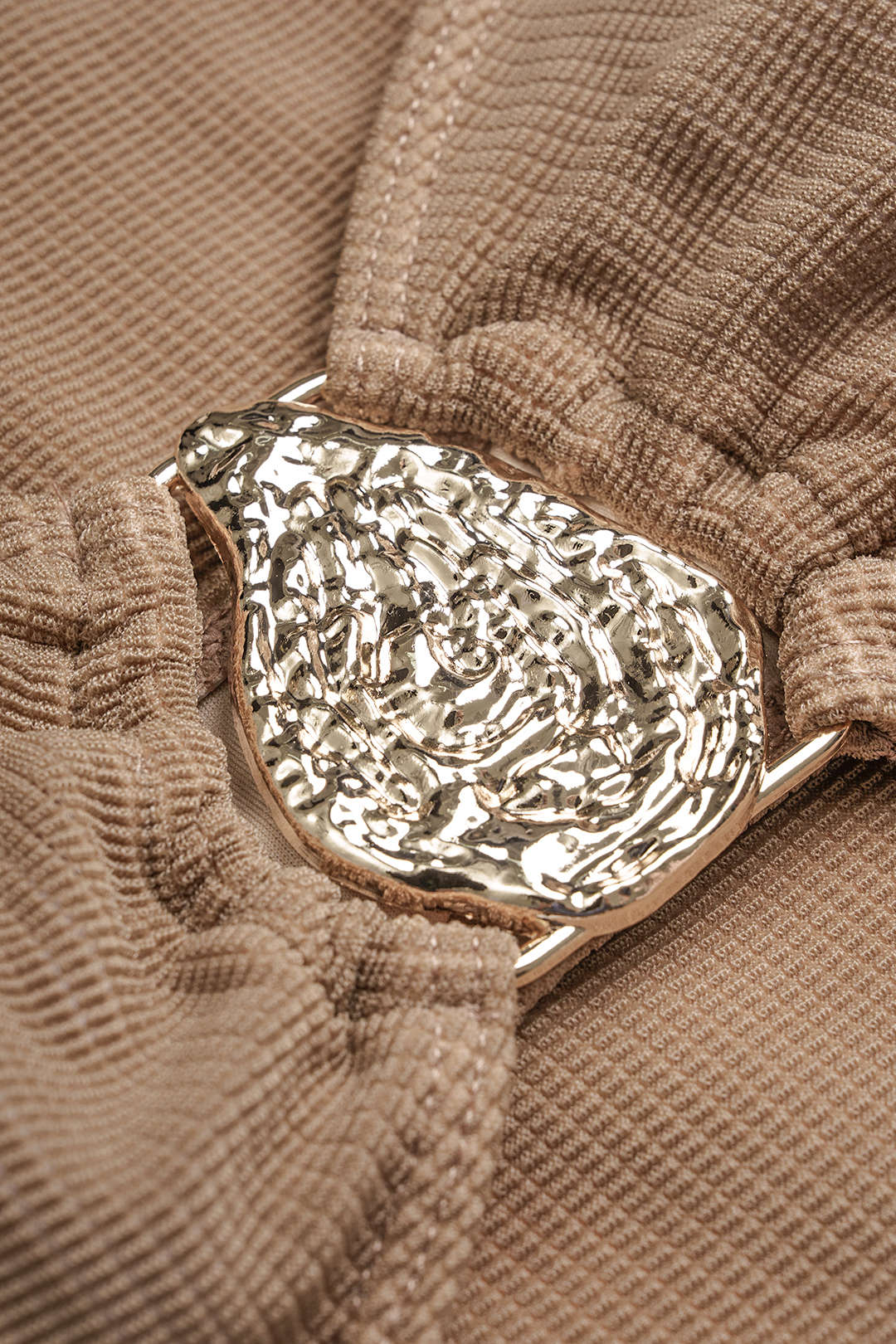 Bikini-Set mit gerafften Trägern in Metallic-Optik