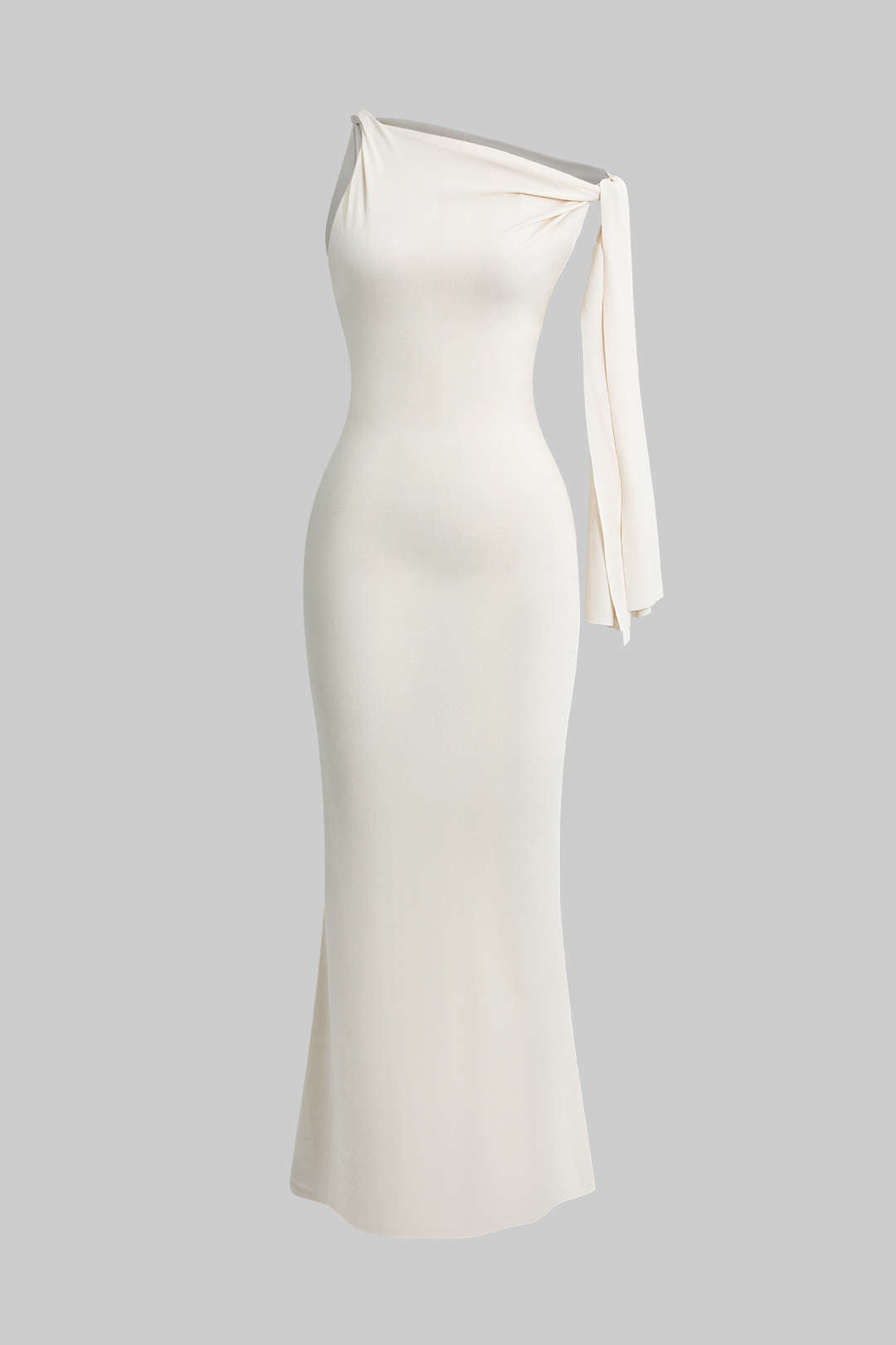 Robe longue sirène asymétrique à nœud torsadé