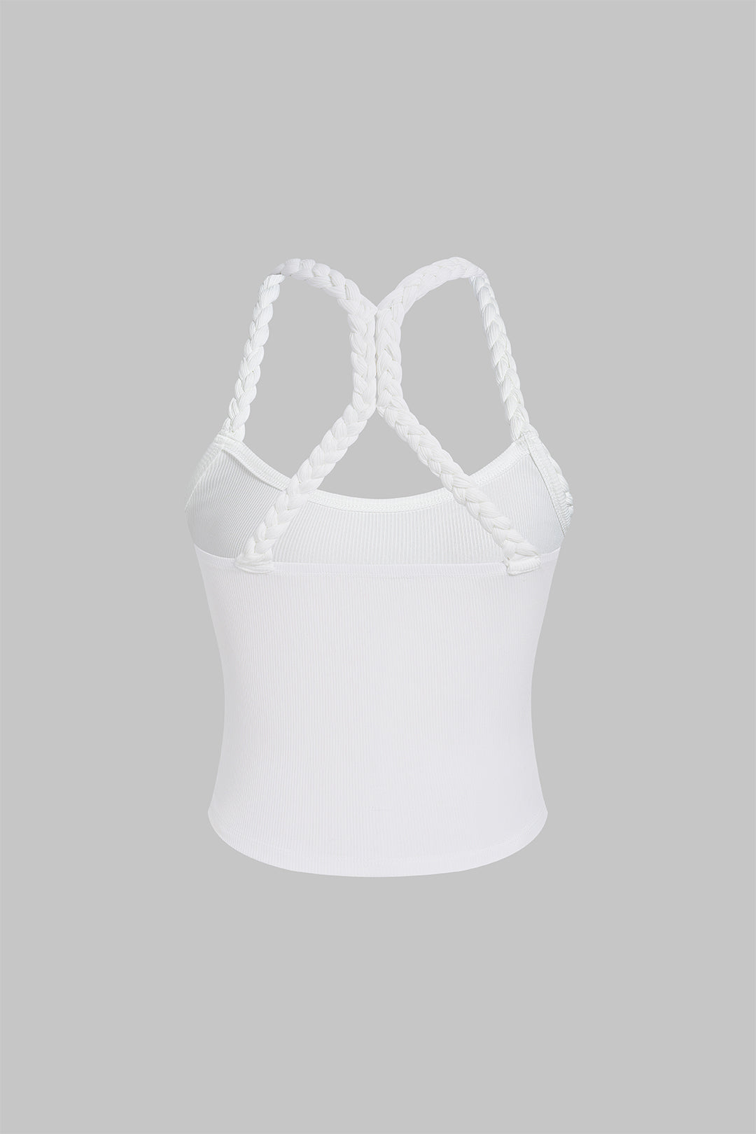 Solid Round Neck Braided Cami Top