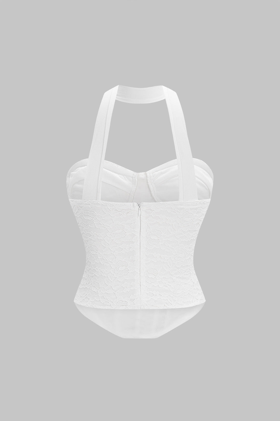 Patchwork Lace Halter Neck Tube Top