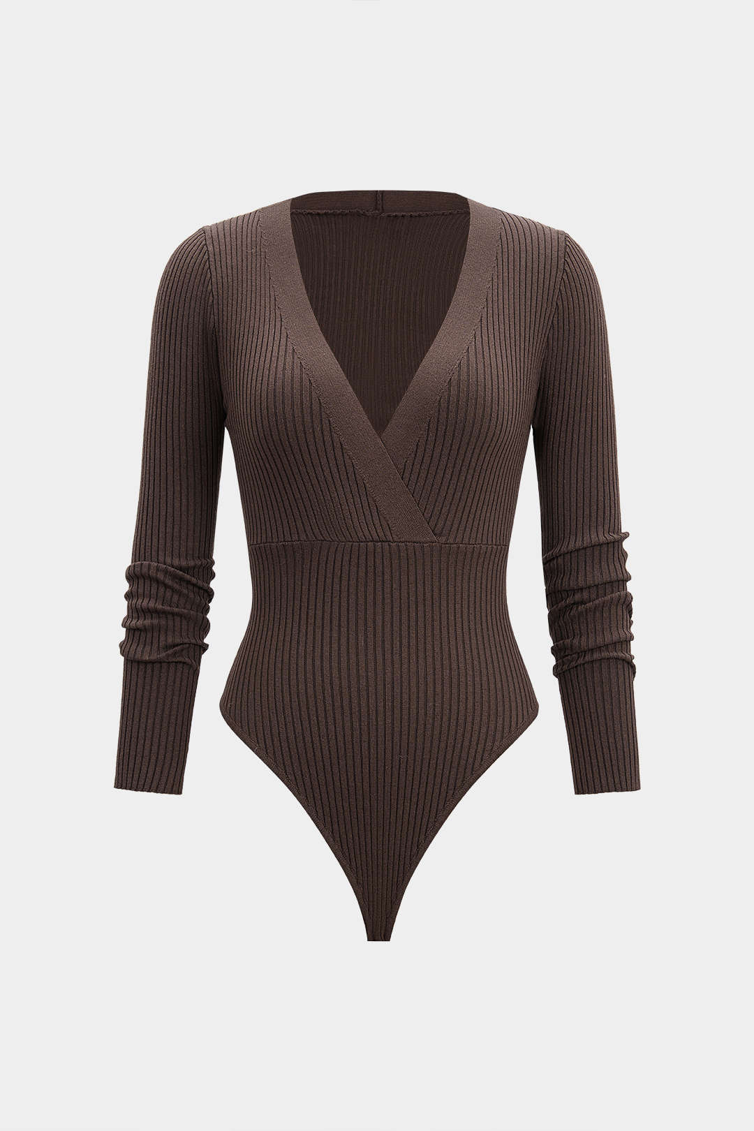 Knit V-Neck Long Sleeve Bodysuit