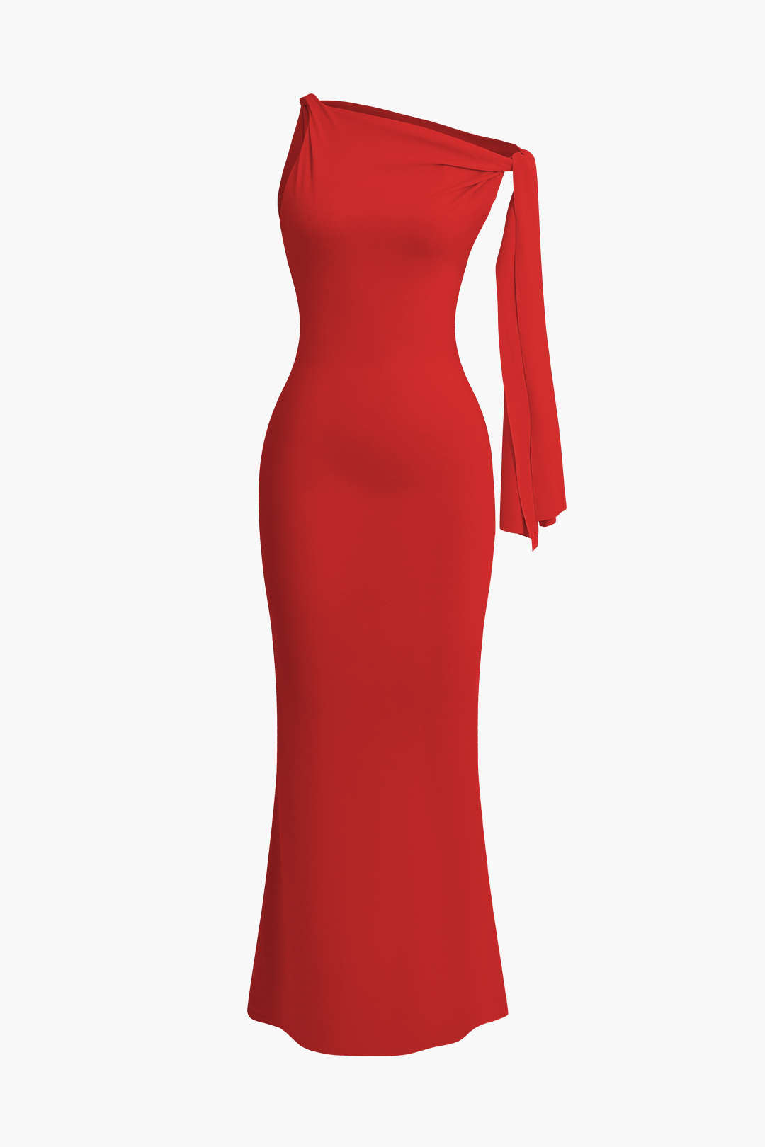 Robe longue sirène asymétrique à nœud torsadé