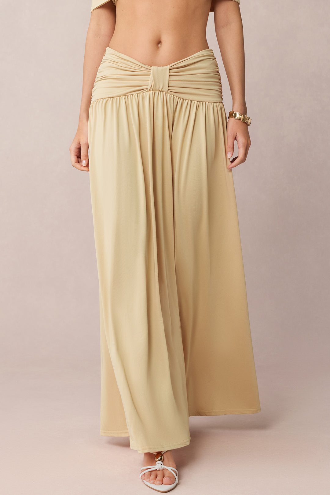 Ruched Off-Shoulde Top And Skirt Set