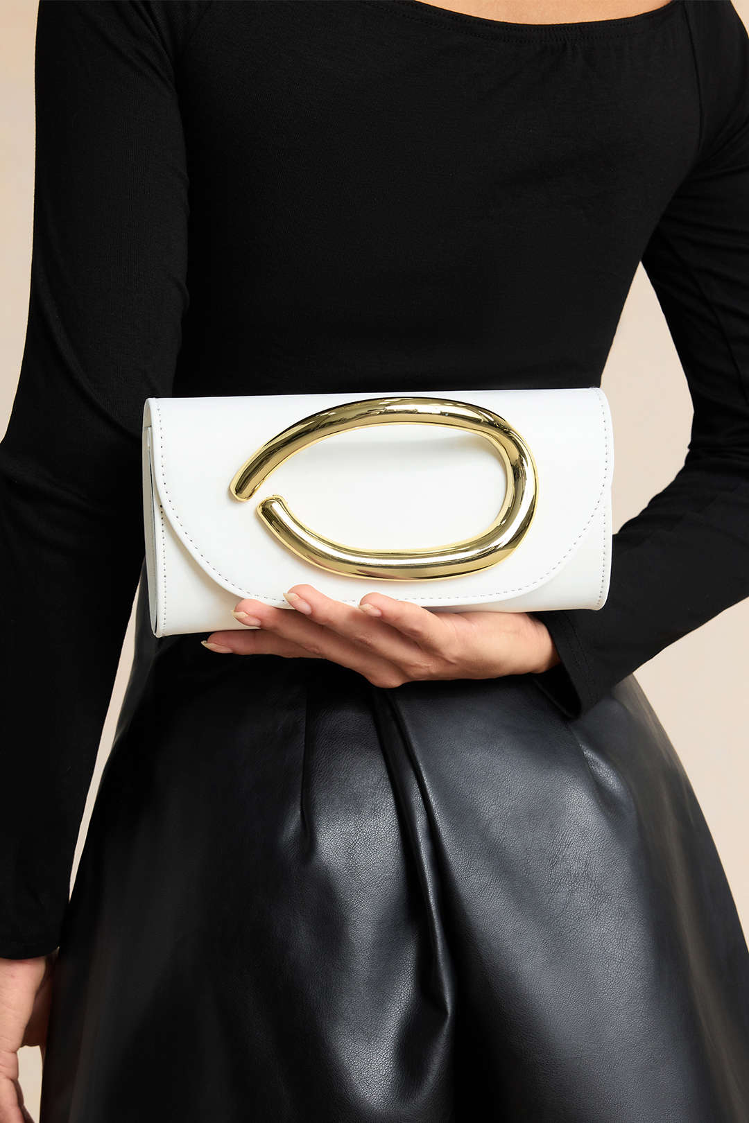 Pochette en similicuir métallisé