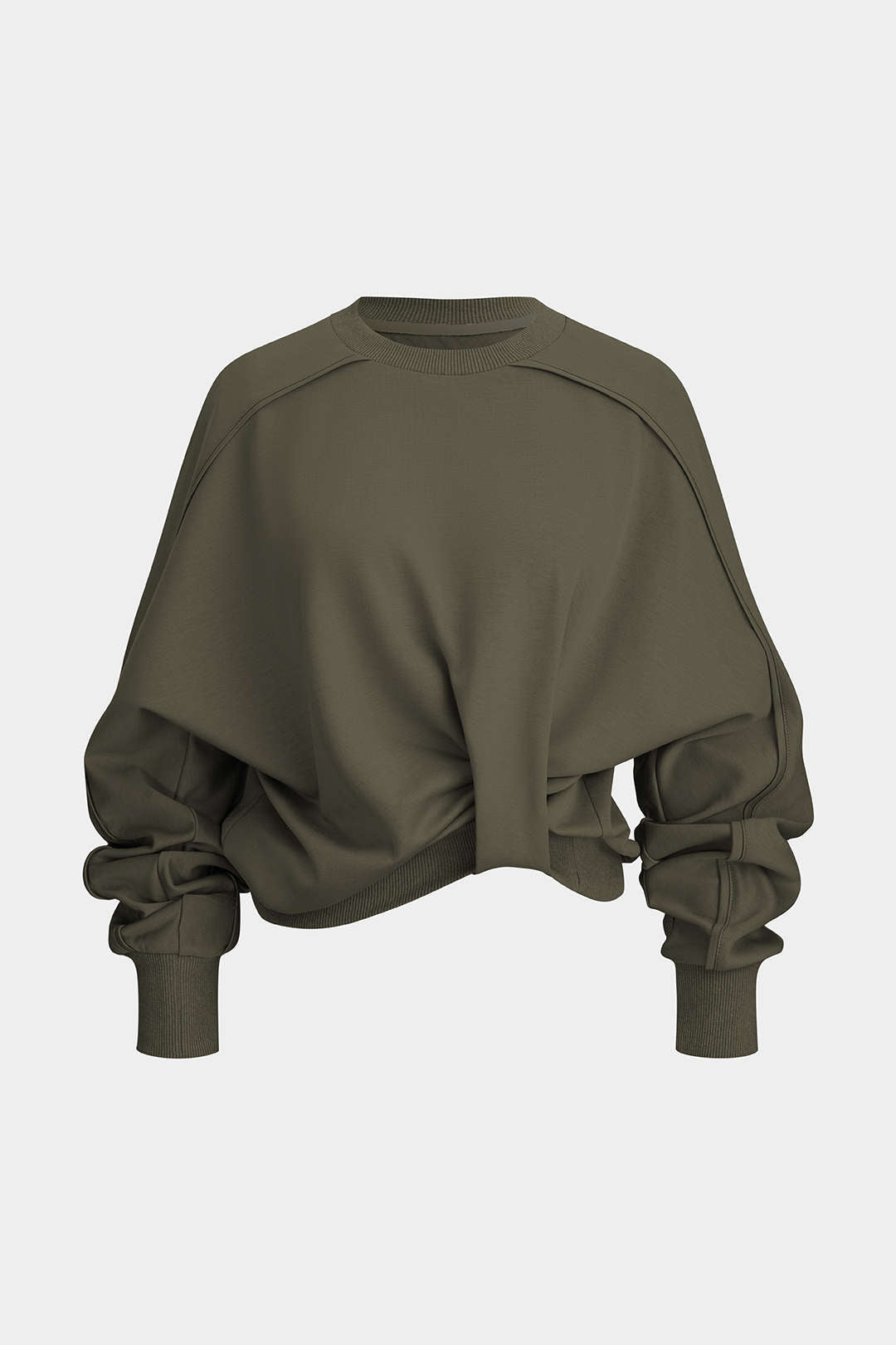Sweat-shirt à manches longues avec nœud torsadé et col rond