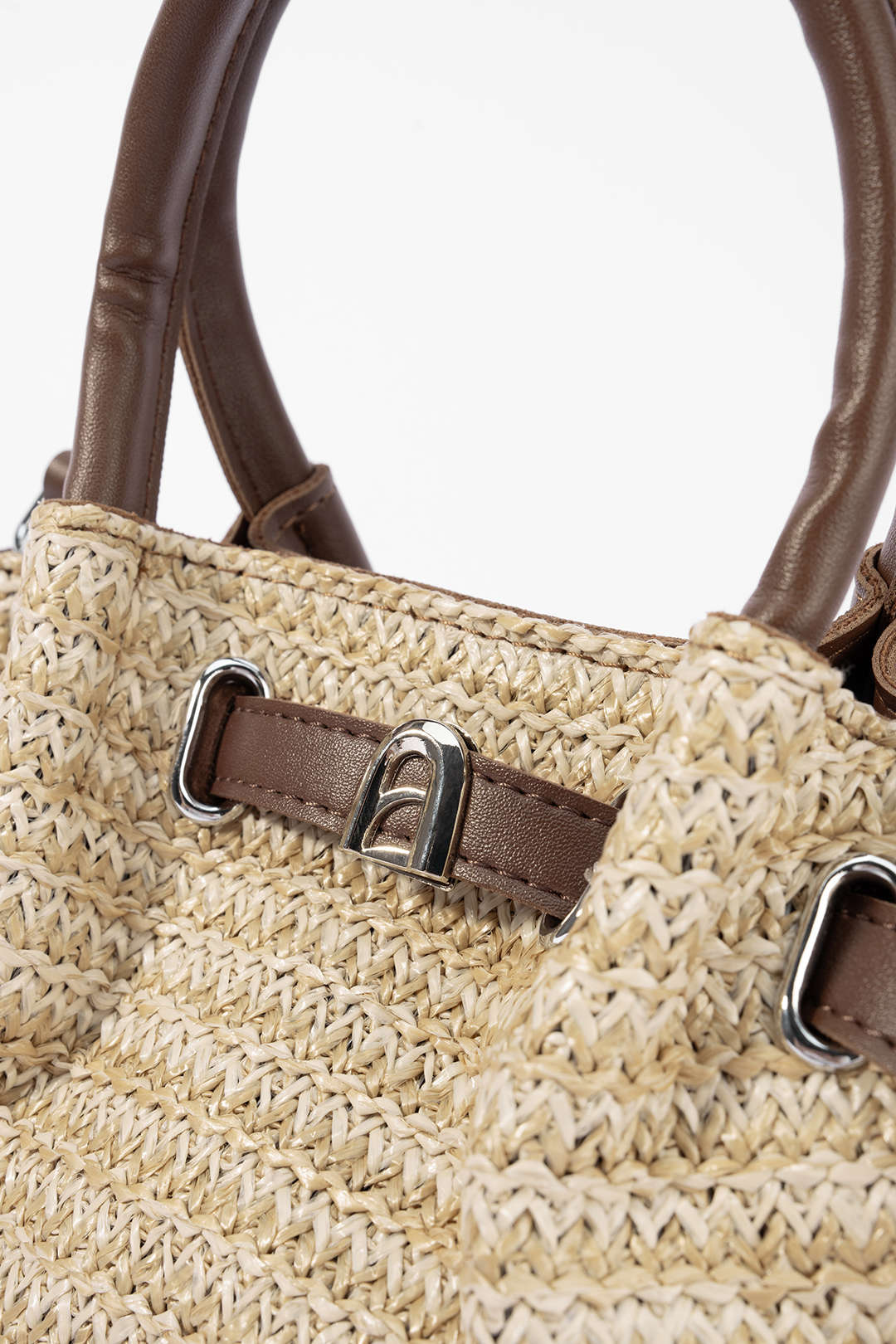 Faux Leather Woven Cross-Body Bag