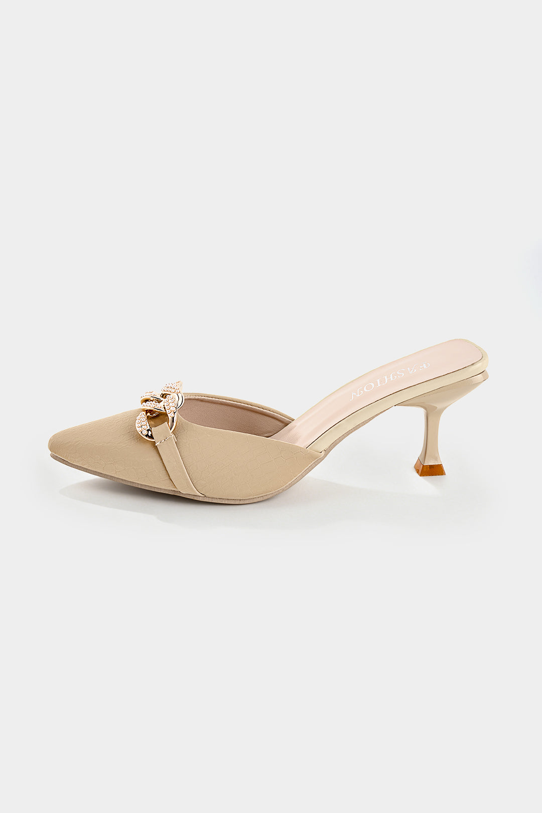 Talons métallisés en cuir