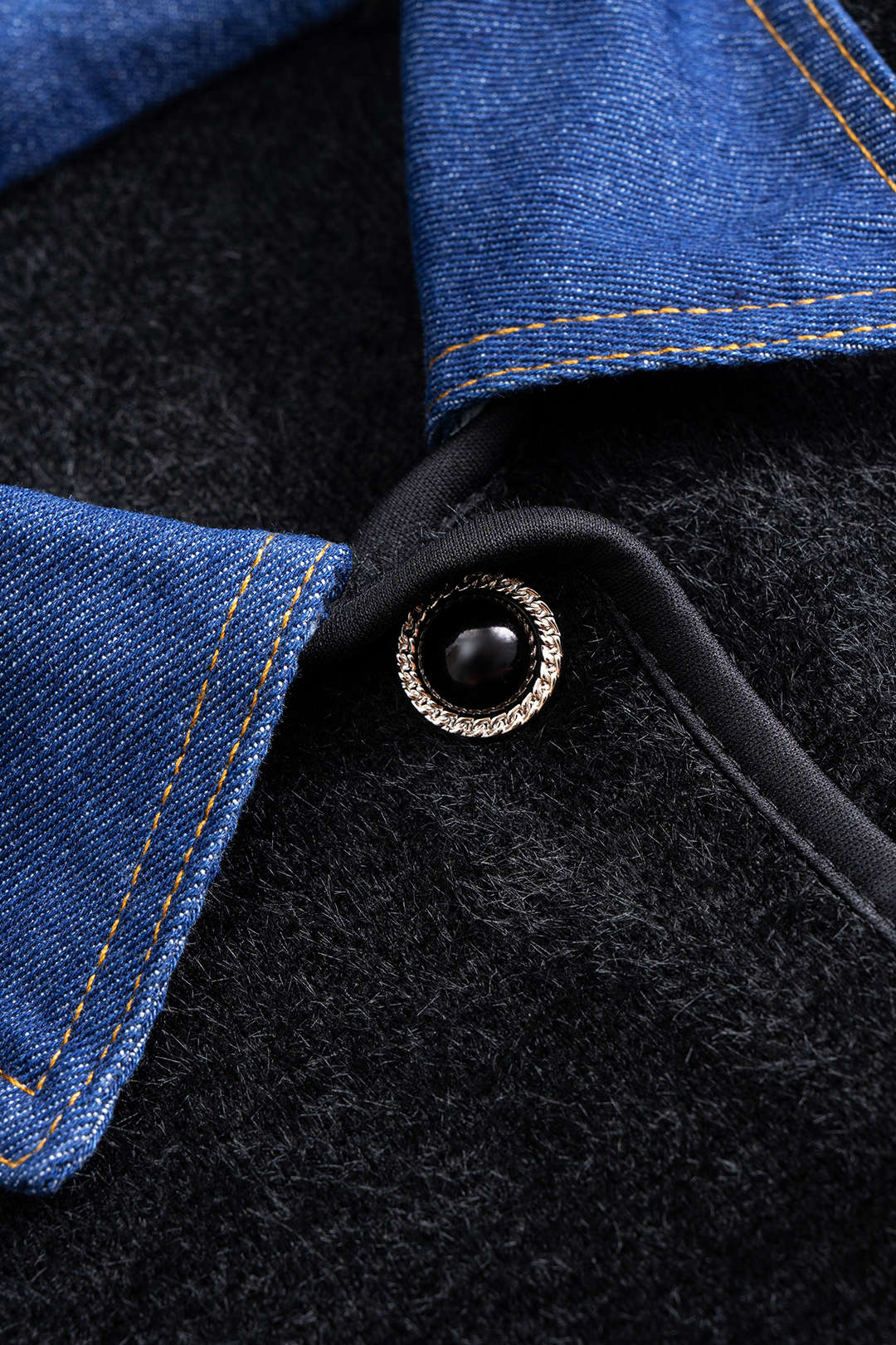 Knit Button Patchwork Jacket