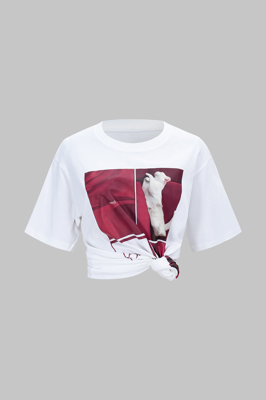 Geometric Print Round Neck Short Sleeve T-Shirt