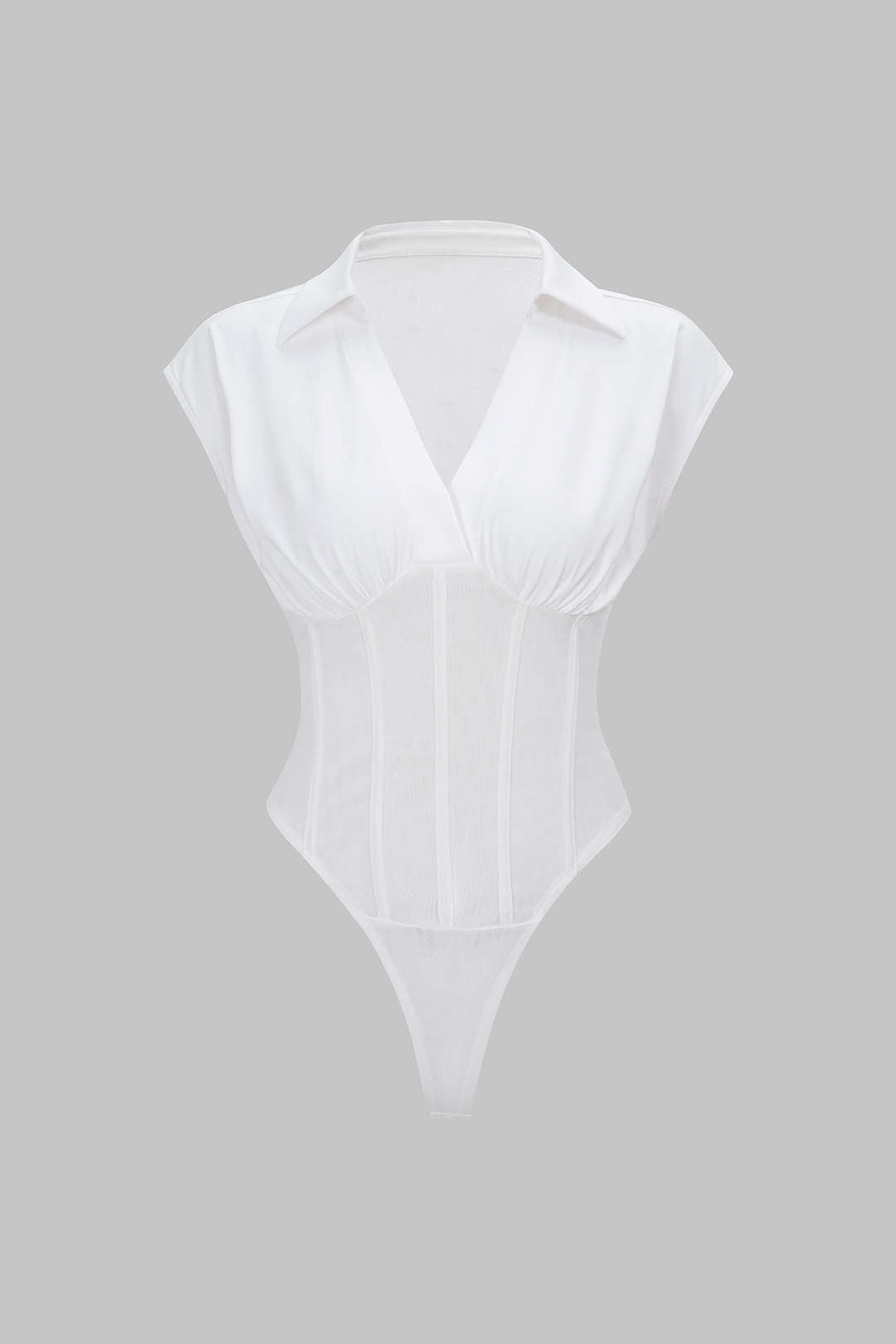 Bodysuit à manches courtes uni avec taille cintrée