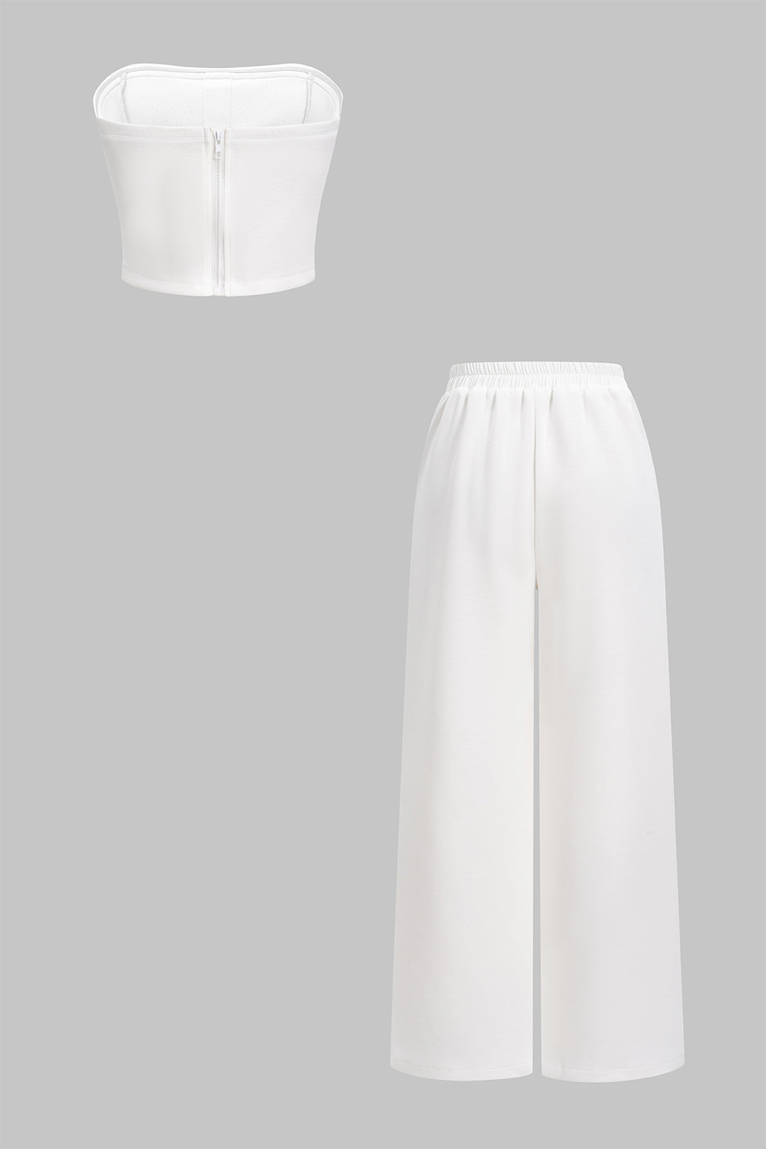 Set aus kontrastierendem Tube-Top und weiter Hose