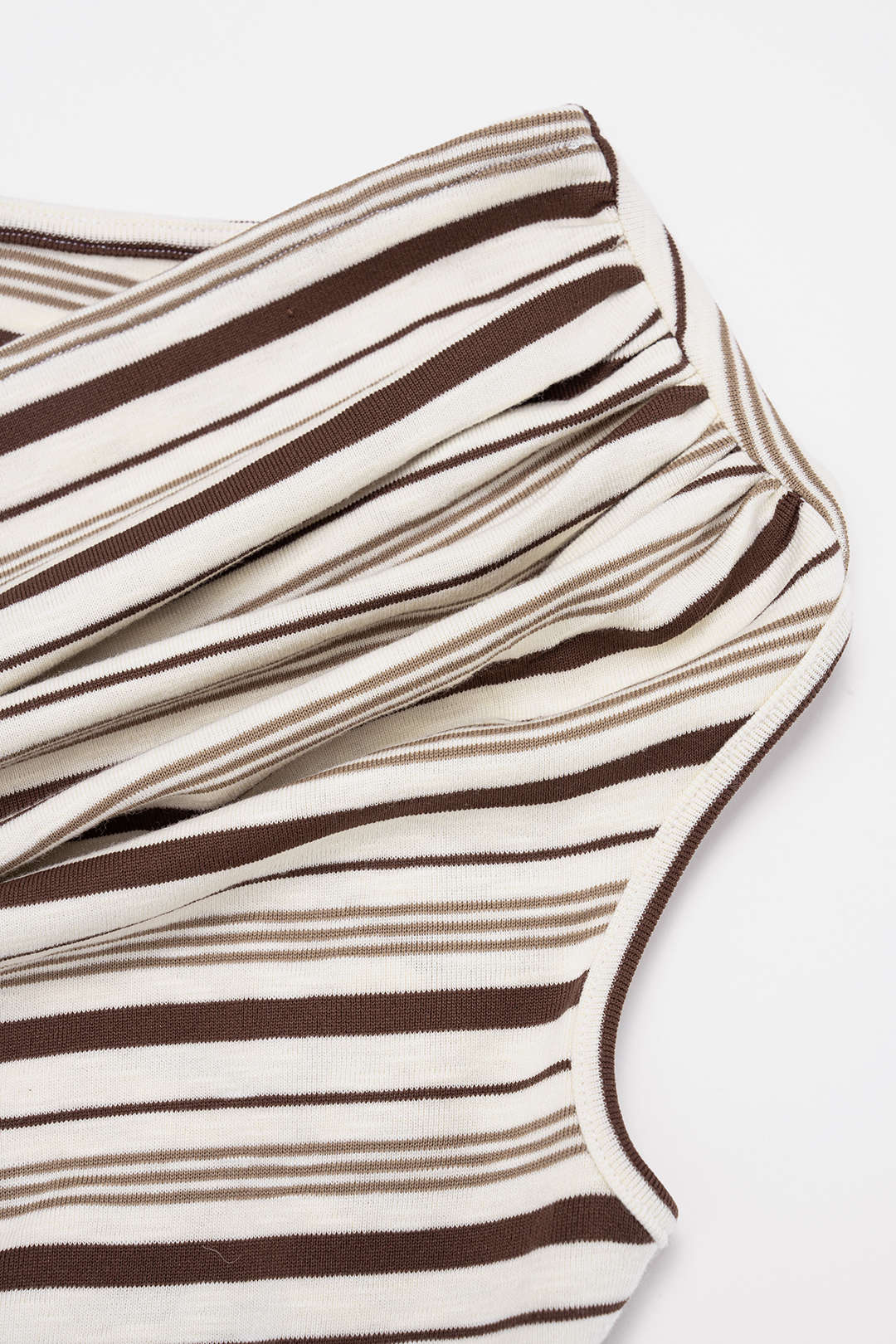 Stripes Print Twist Knot One Shoulder Tank Top