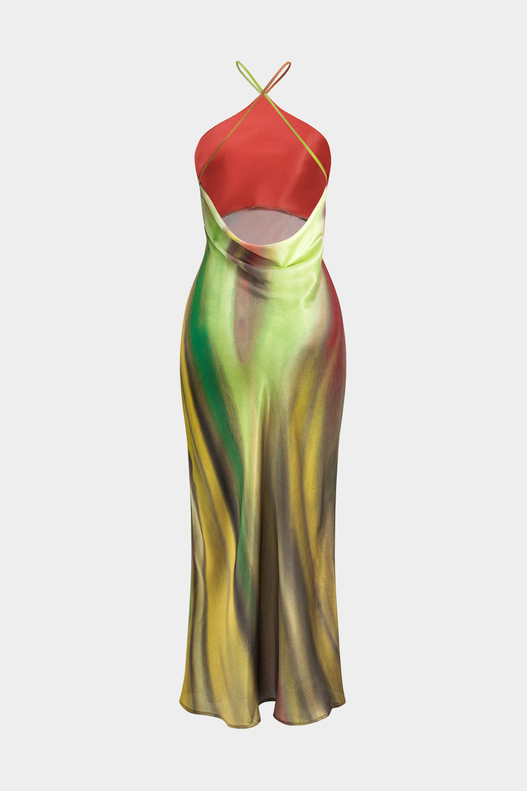 Geblümtes Neckholder-Maxikleid mit Rückenausschnitt