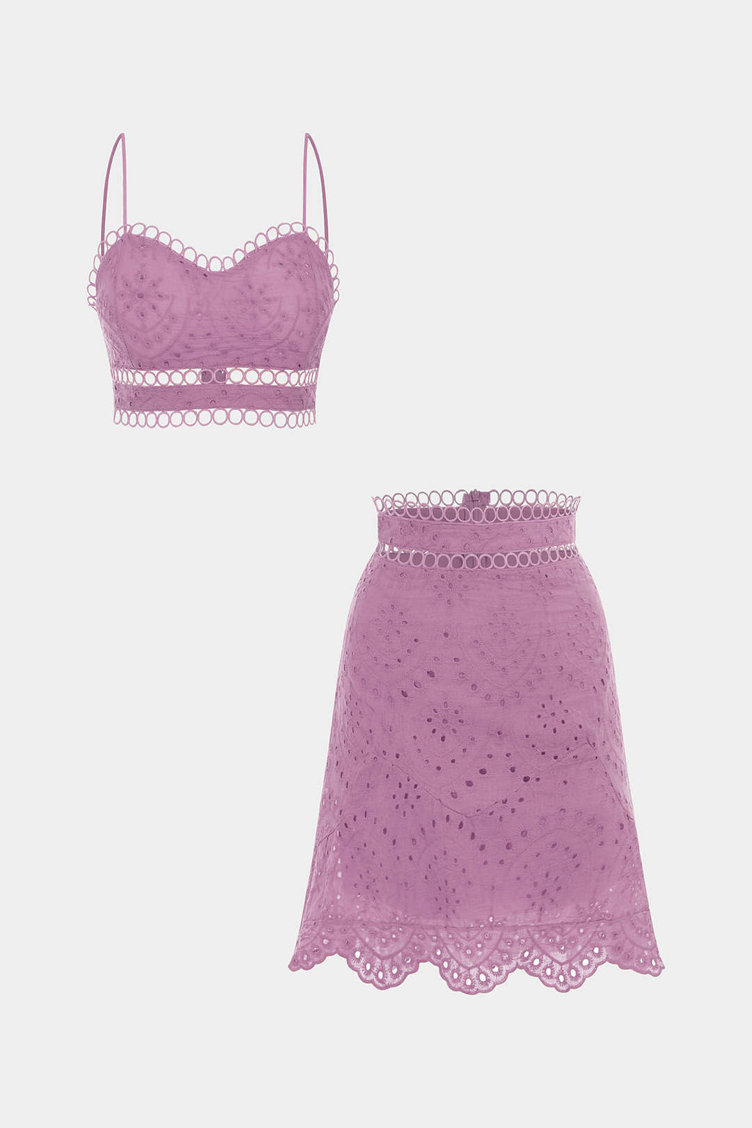Hollow Out Backless Cropped Cami Top And High Waist Skirt Set