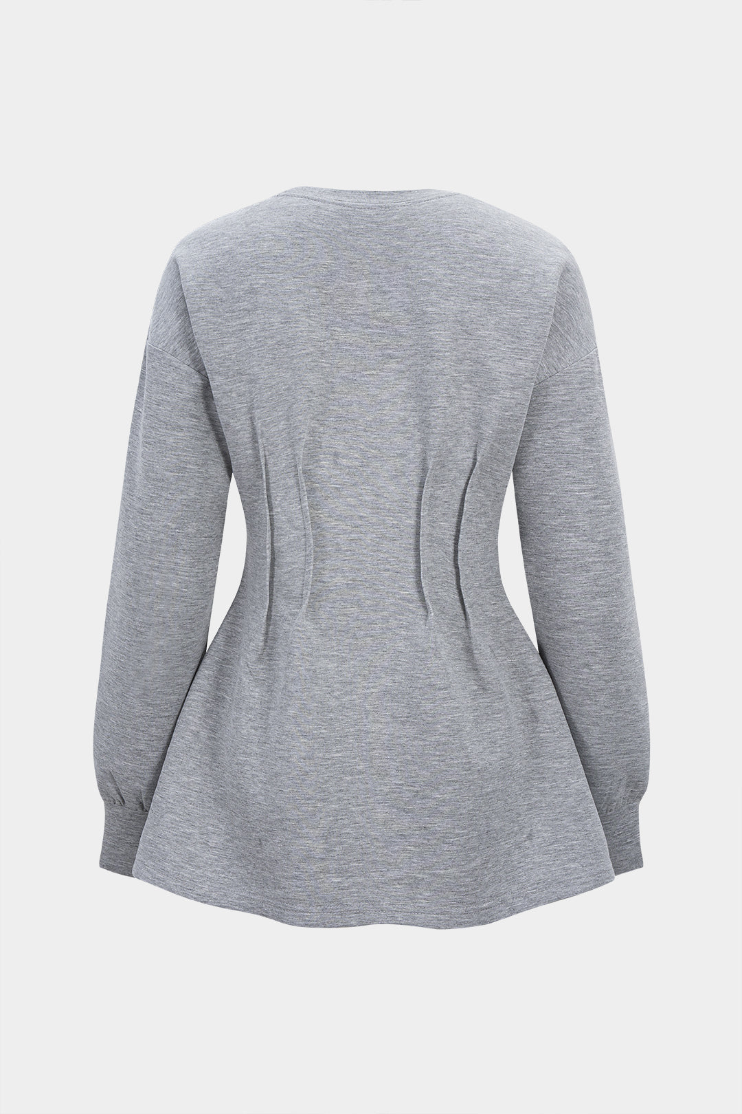 Round Neck Waist-Cinching Sweatshirt