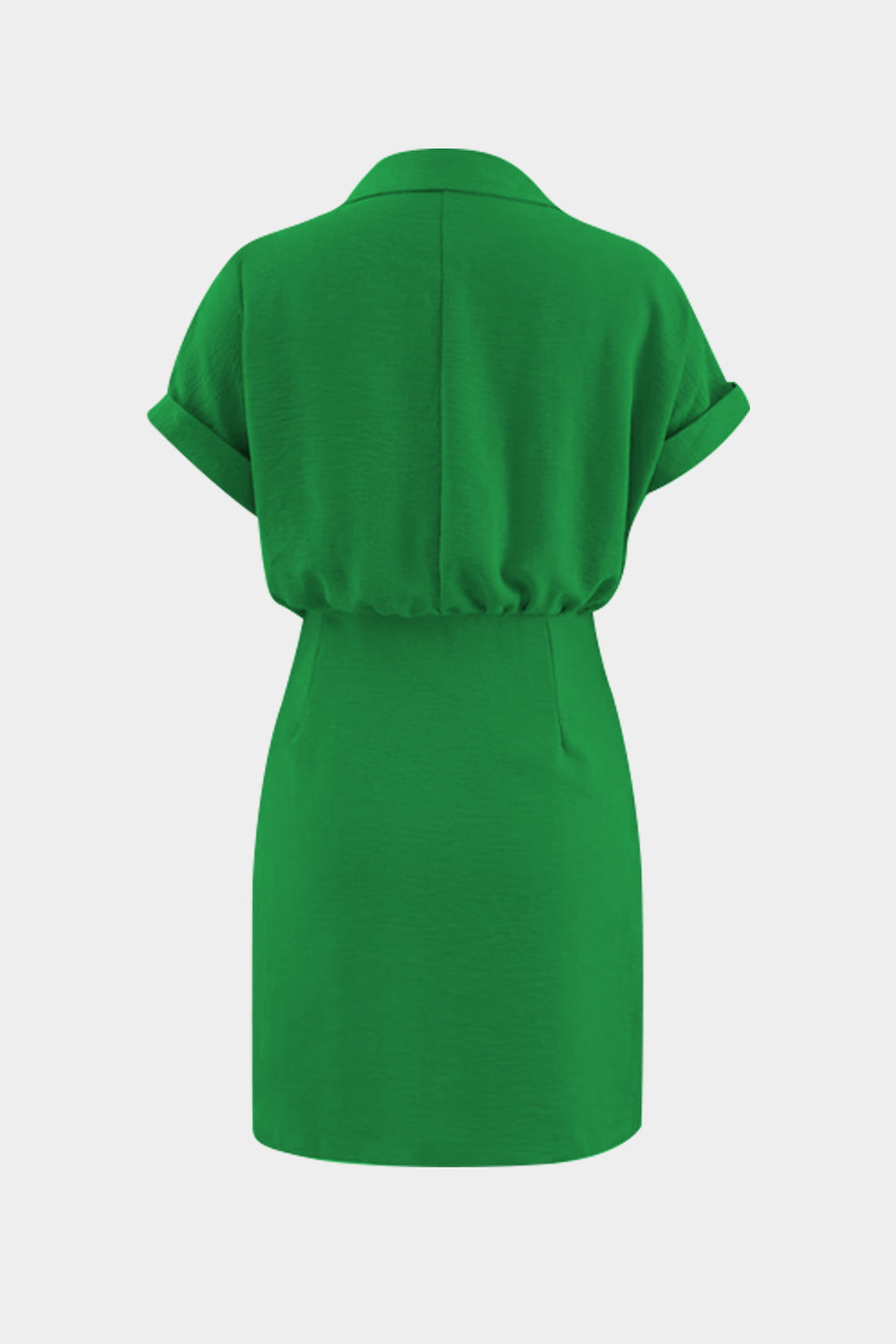 Robe midi à manches courtes, col en V et fronces