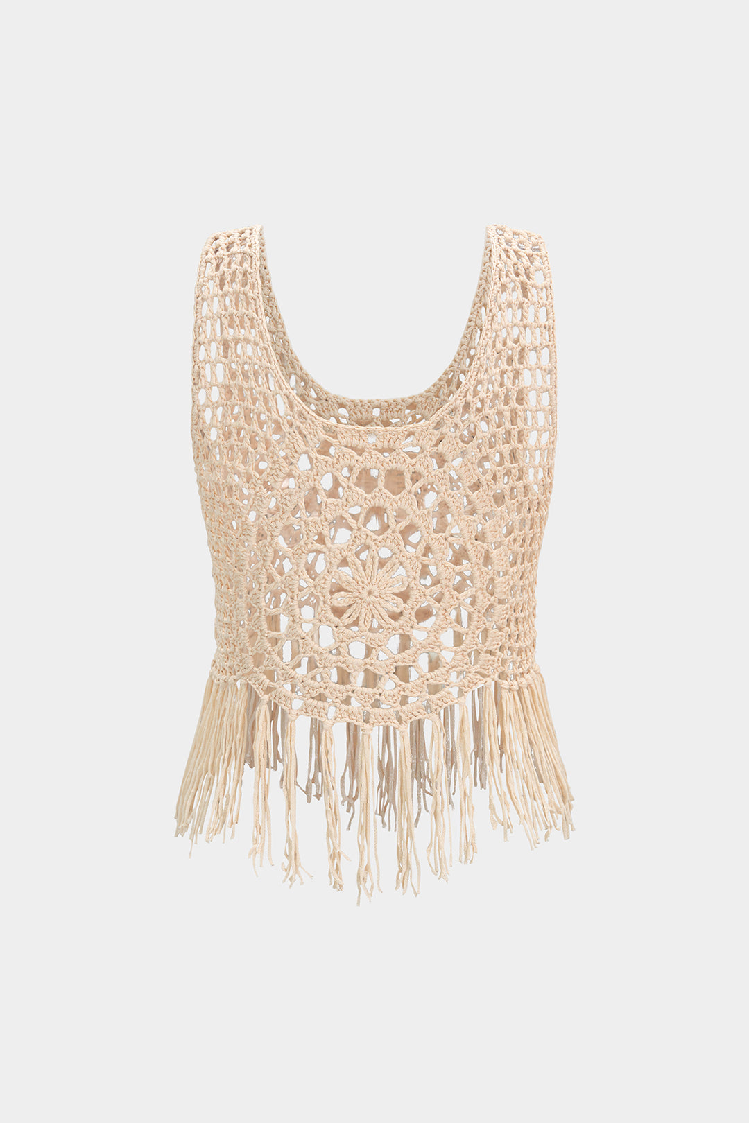 Débardeur en maille ajourée au crochet