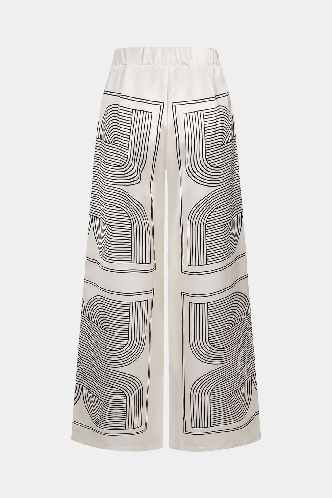 Geometric Print Satin Wide Leg Pants
