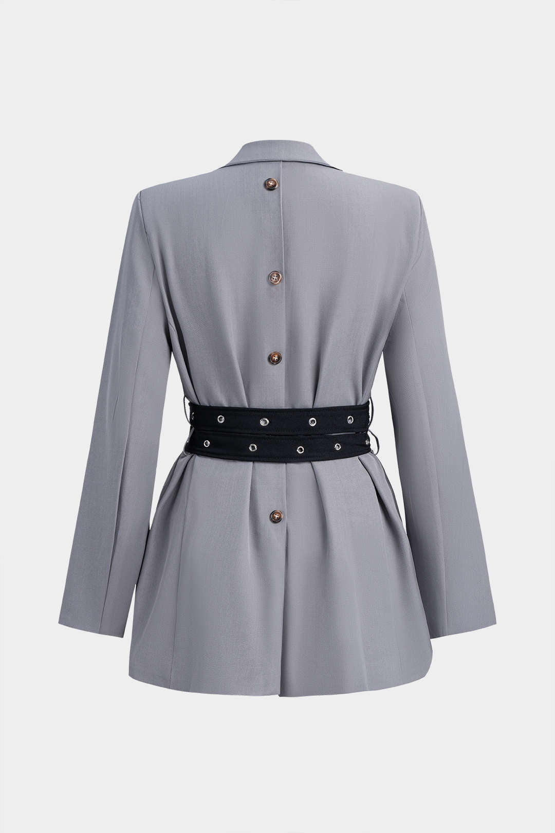 Blazer à manches longues avec ceinture à nouer pour cintrer la taille