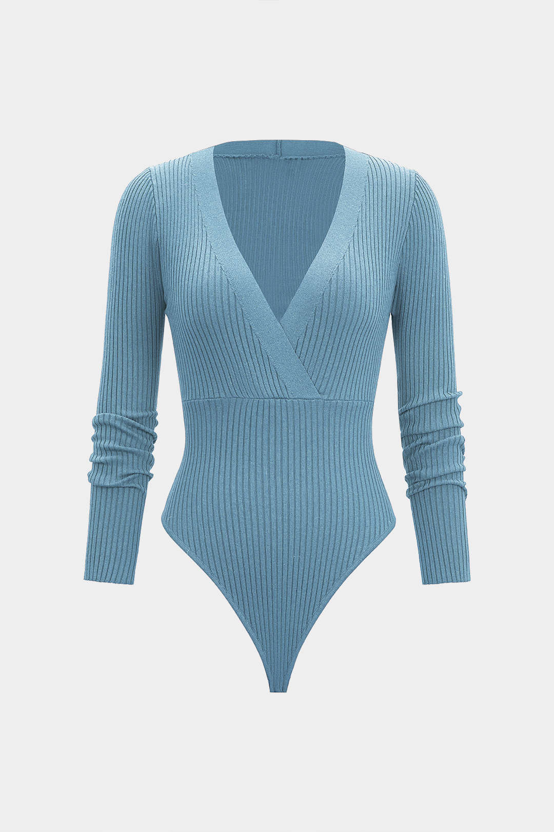 Knit V-Neck Long Sleeve Bodysuit