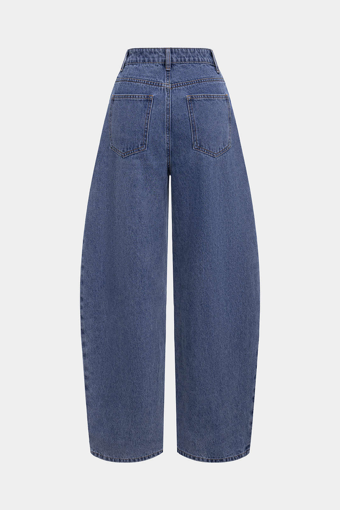 Jean taille haute en jean avec détails de couture