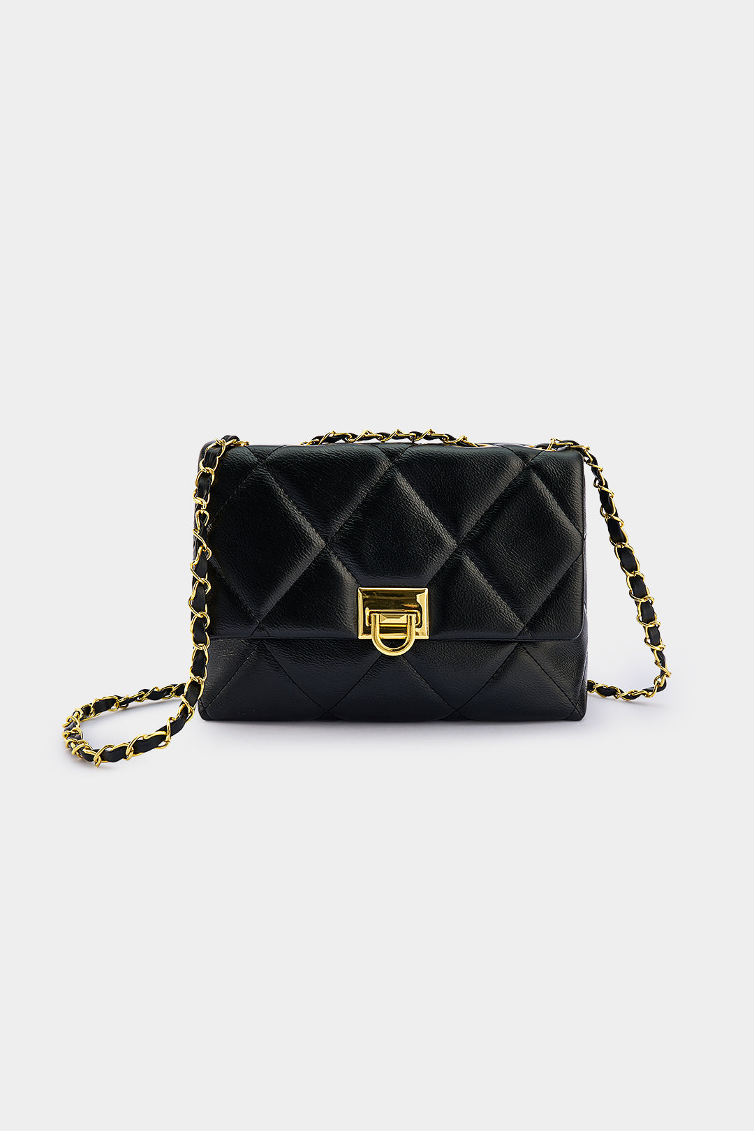 Sac bandoulière en similicuir avec chaîne métallique