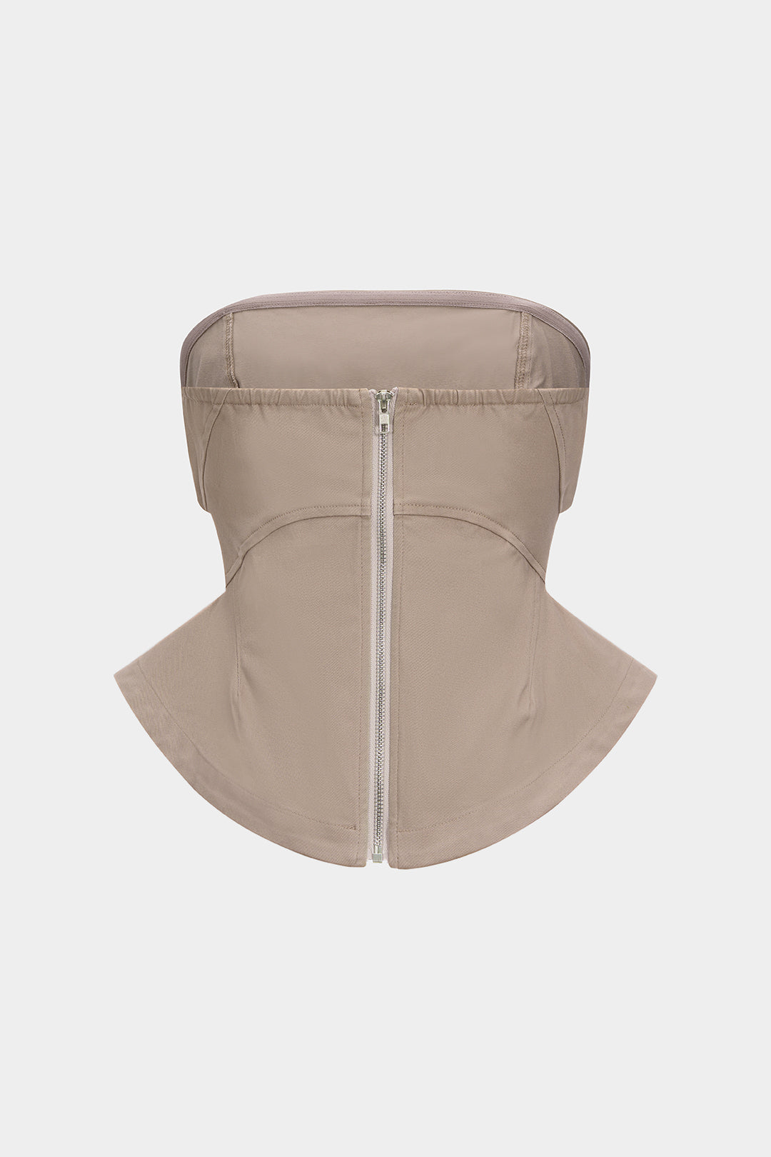 Zipper Waist-Cinching Strapless Tube Top
