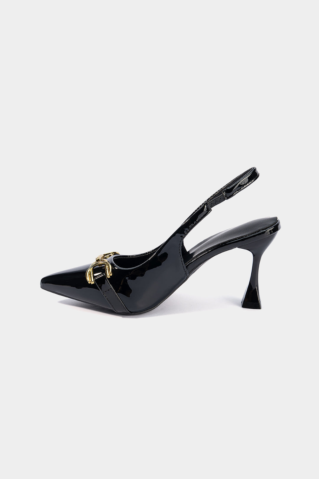 Metallic Buckle Pointed Heels