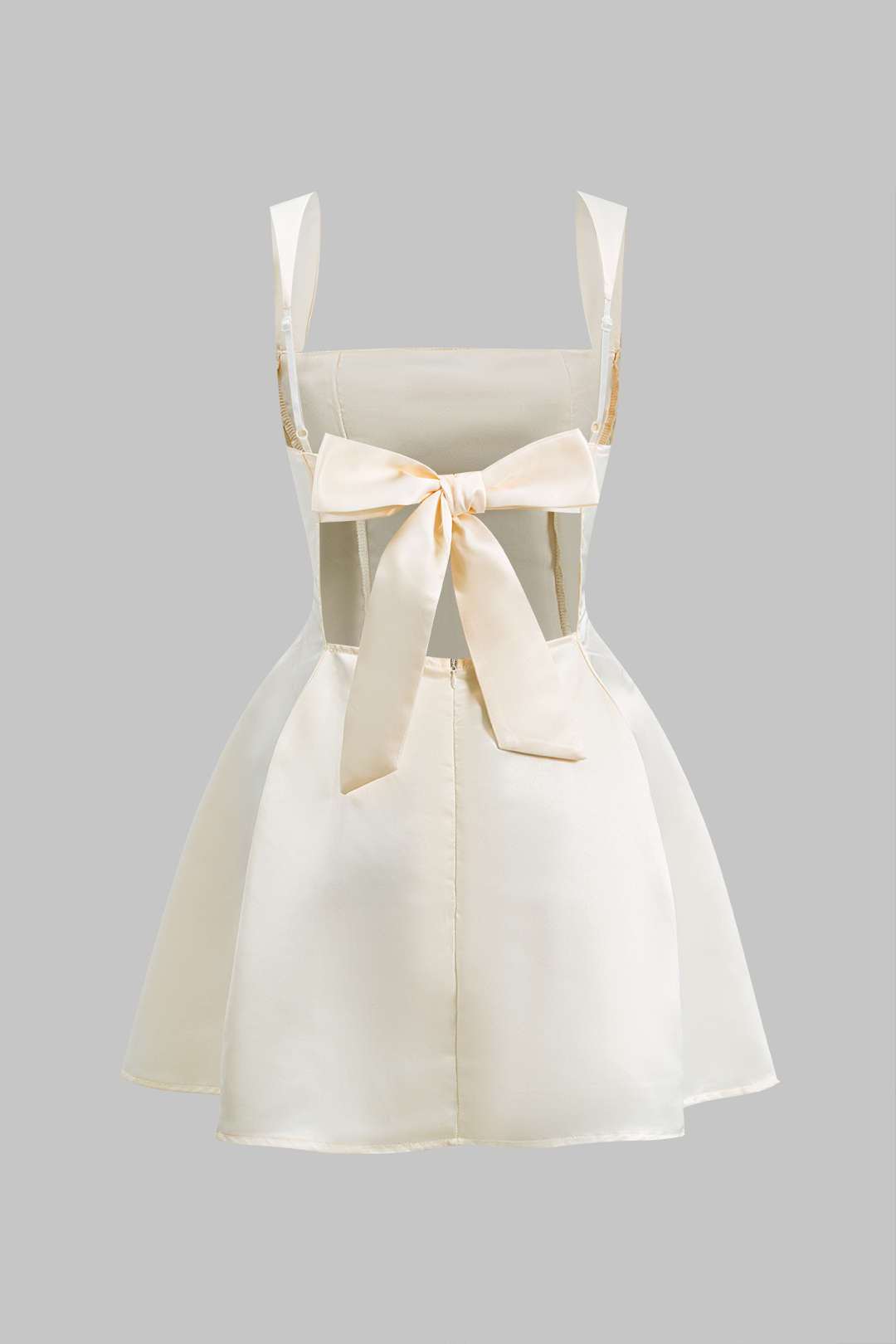 Neckholder-Minikleid mit Bindedetail und Reißverschluss