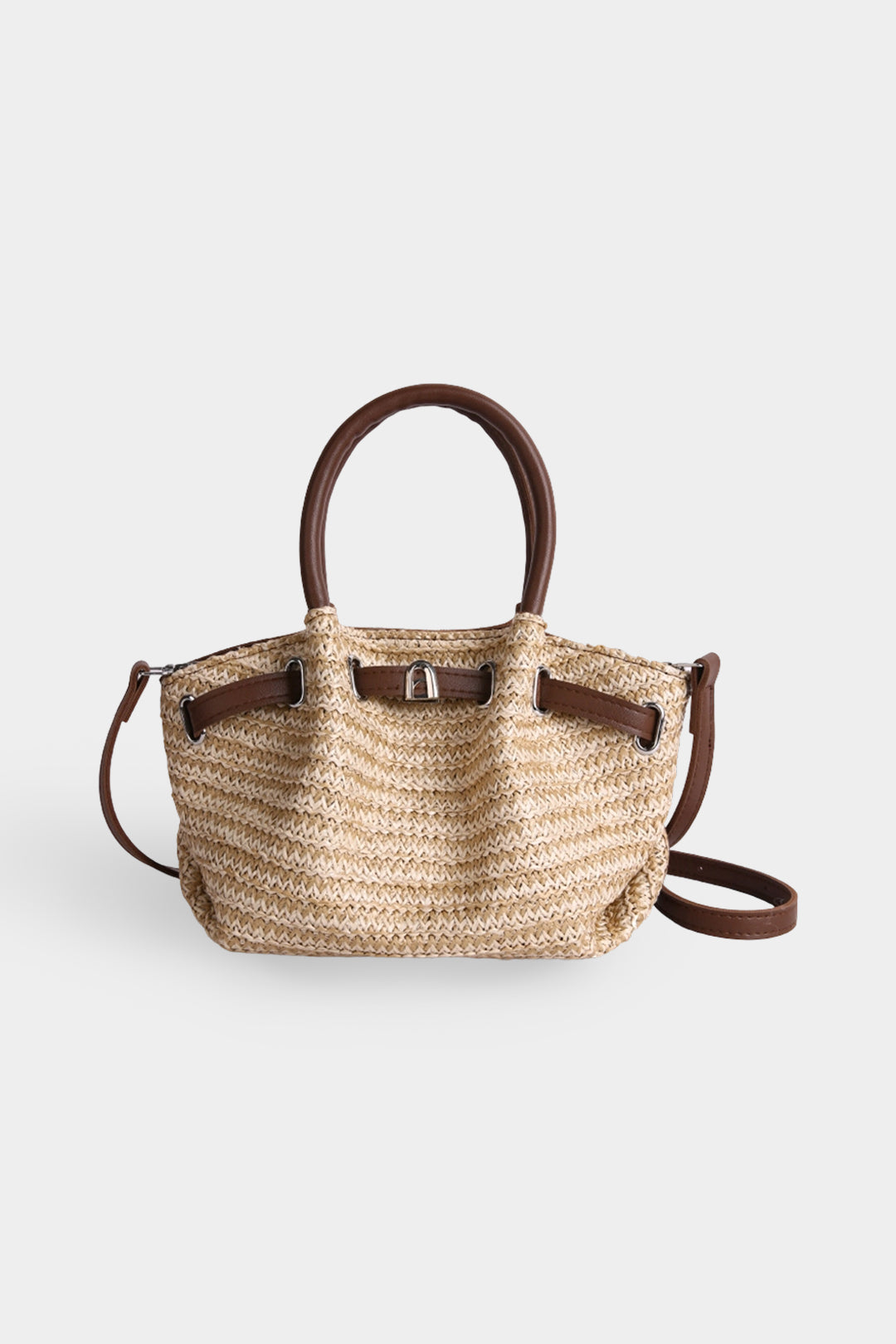 Faux Leather Woven Cross-Body Bag