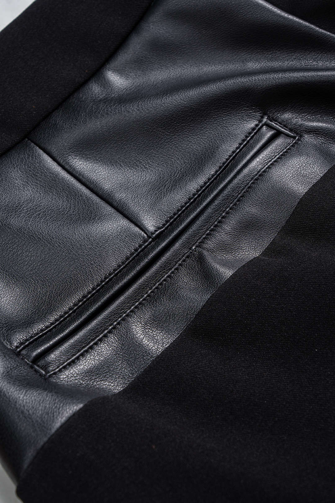 Faux Leather Patchwork Trousers