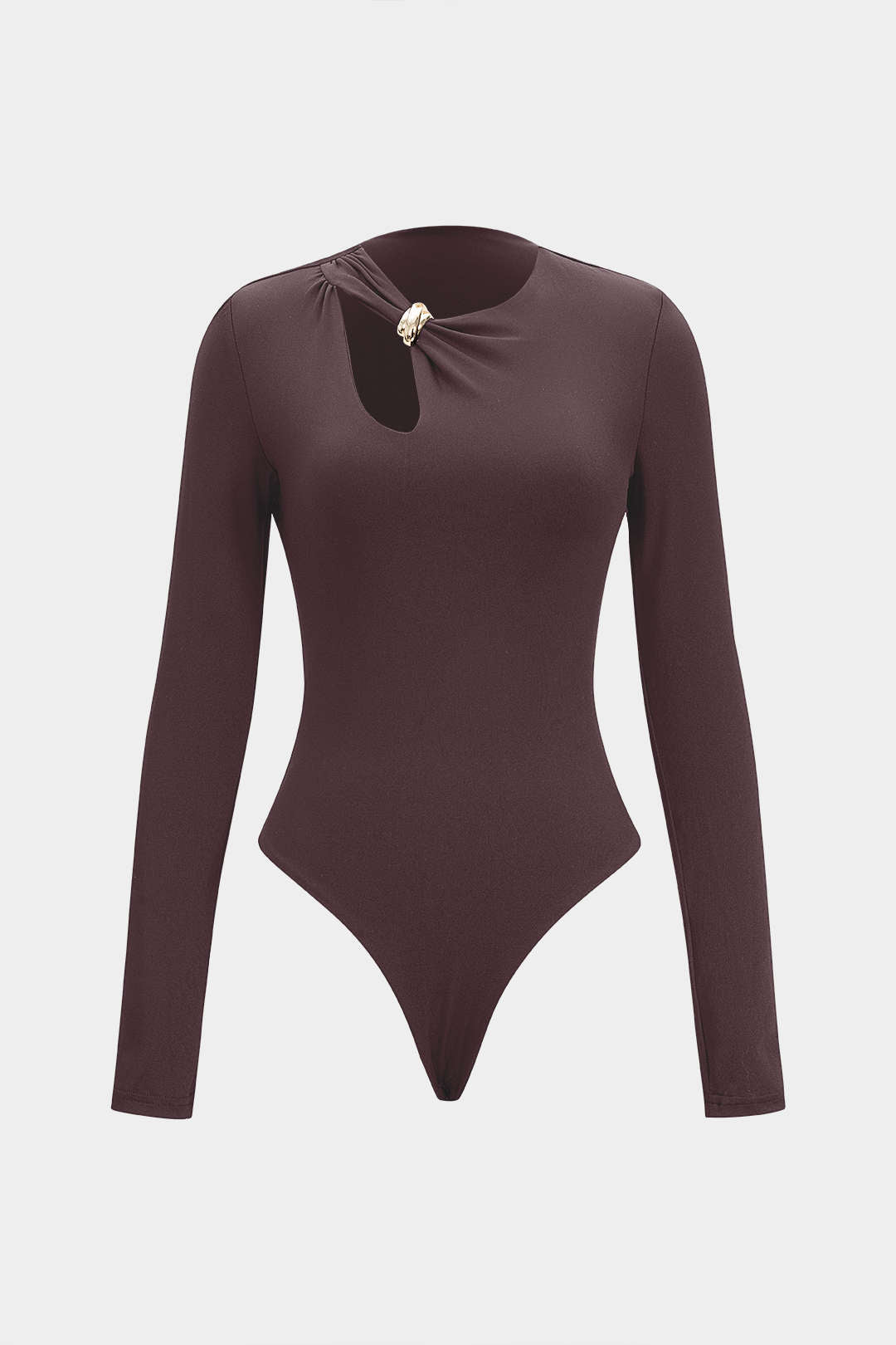 Metallic-Body mit Cut-Outs und langen Ärmeln